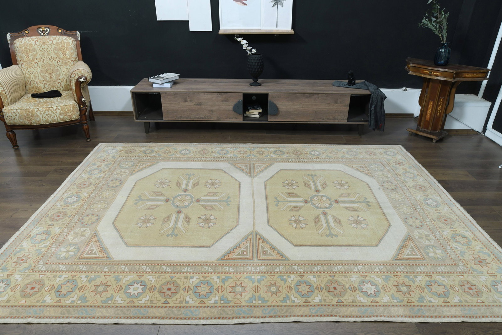 6'6x9'9 ft, NEUTRAL TURKISH RUG - 6