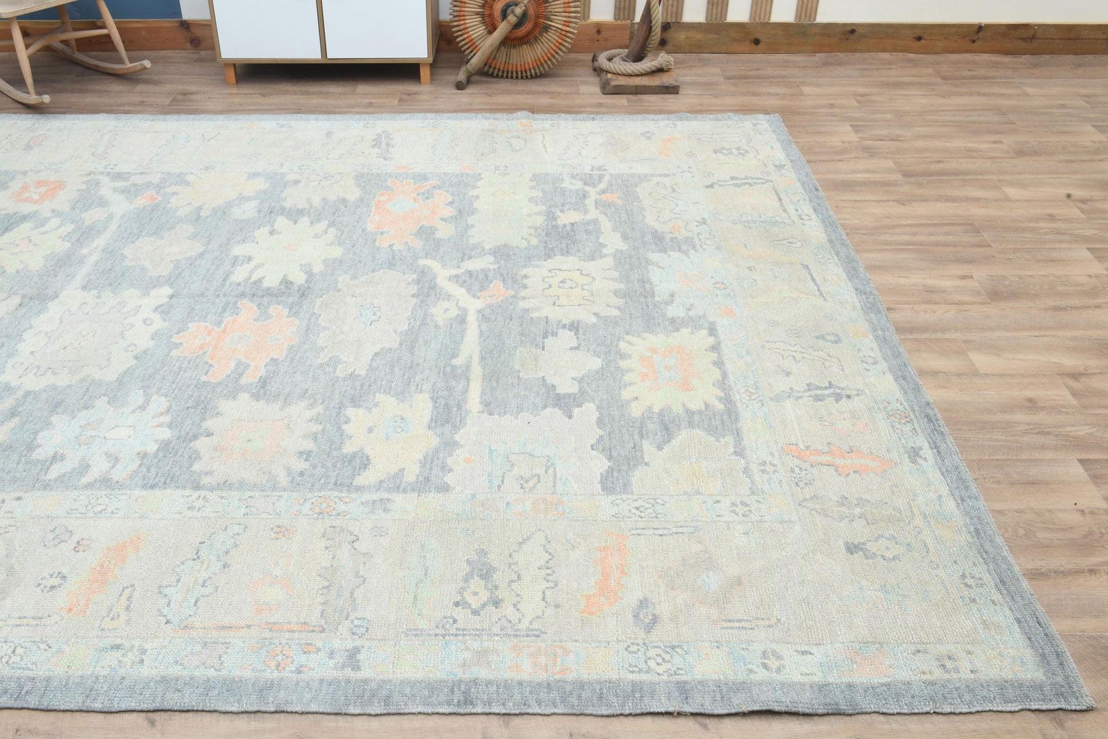 9'2x12 ft, BOLD COLORS, Vintage Turkish Rug - 2