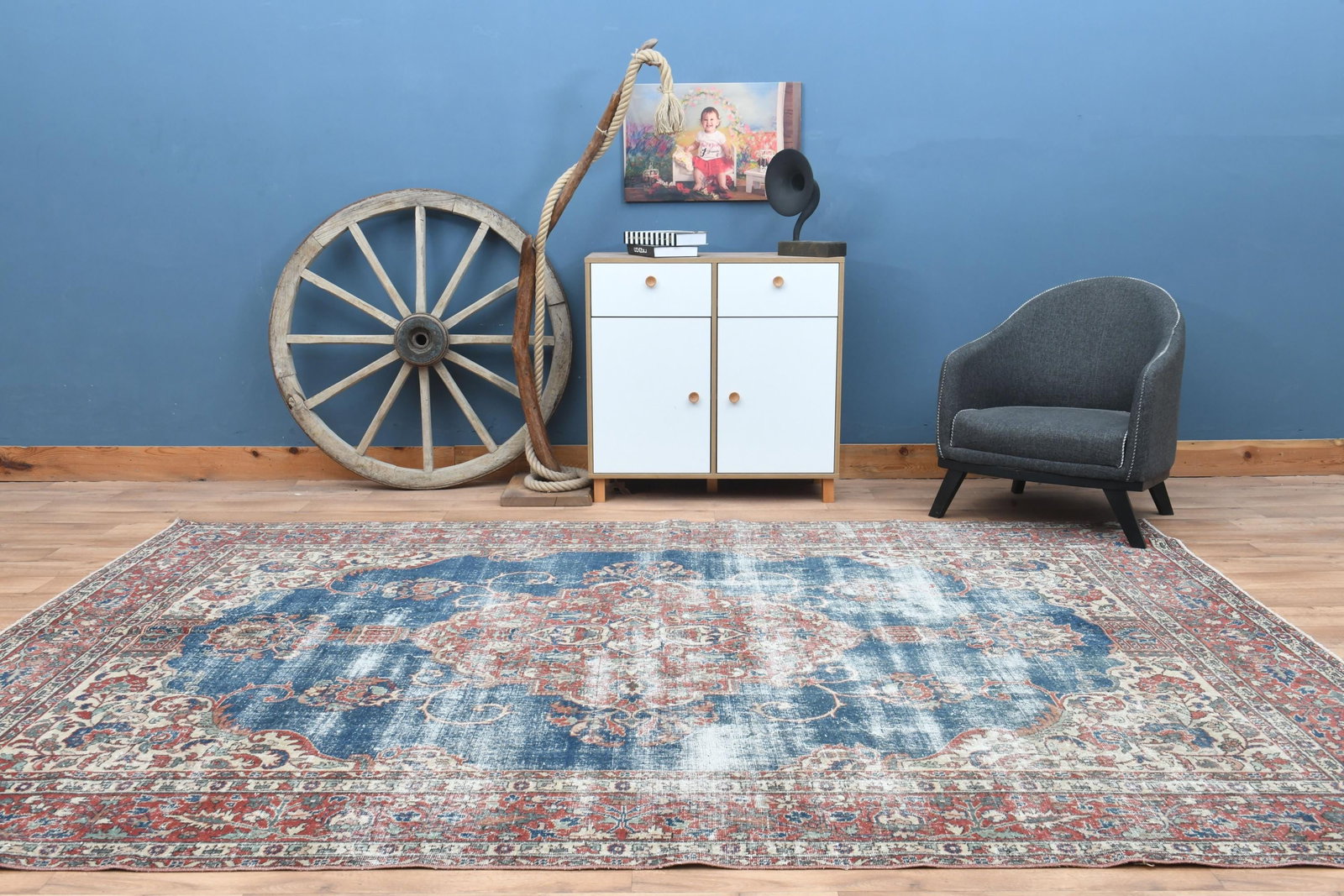 7'9x11'2 ft, PATTERNED TURKISH RUG - 4