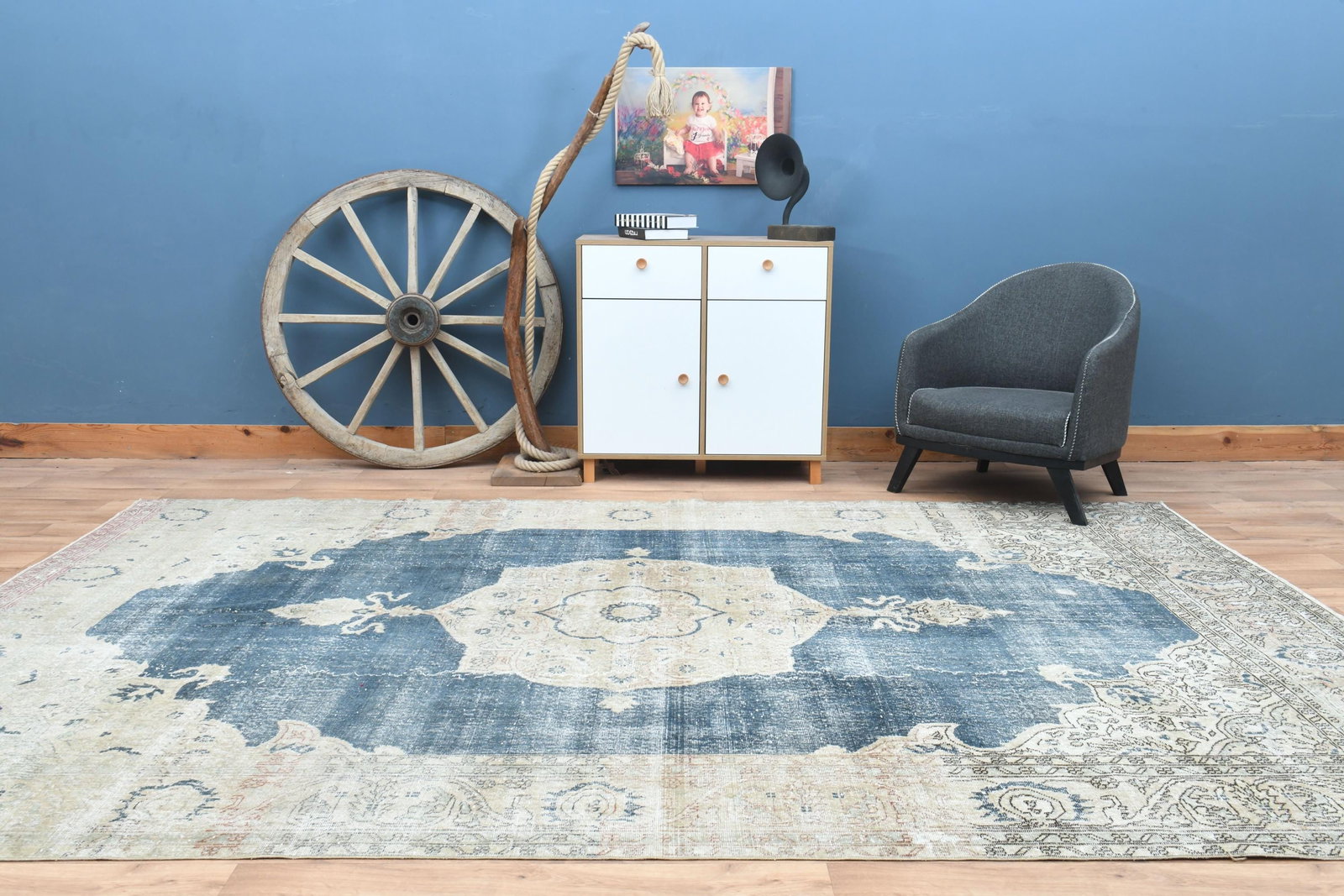 BLUE TURKISH RUG, Area Rug - 7