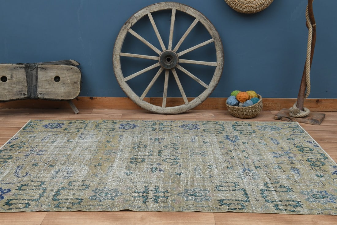 6'3x8'8 ft, GREEN BLUE RUG - 2