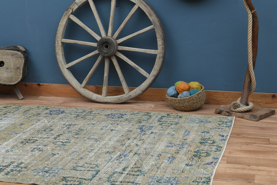 6'3x8'8 ft, GREEN BLUE RUG - 3