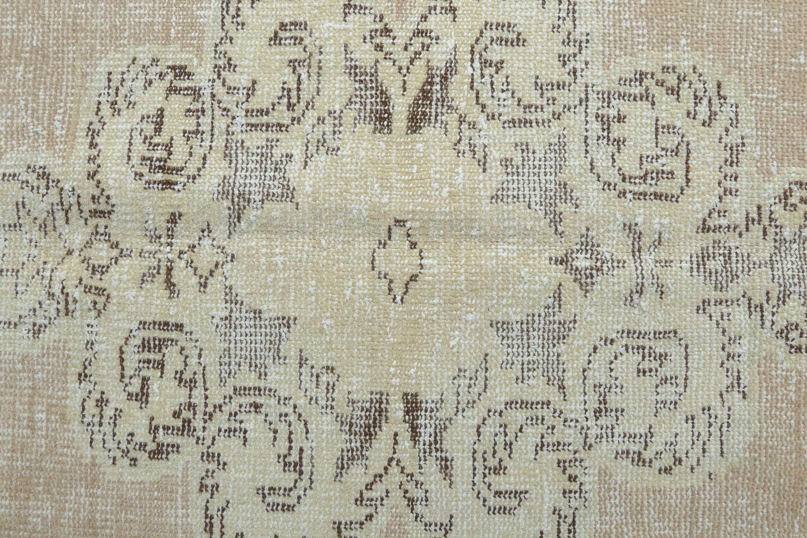 6.1x10 Beige Vintage Turkish Oushak Rug - 6