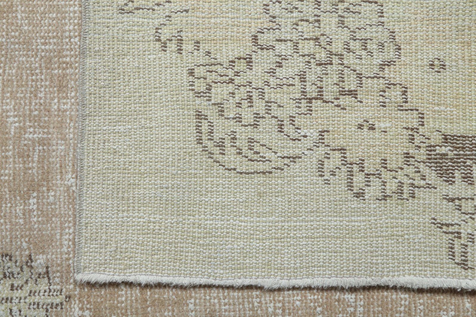 6.1x10 Beige Vintage Turkish Oushak Rug - 8