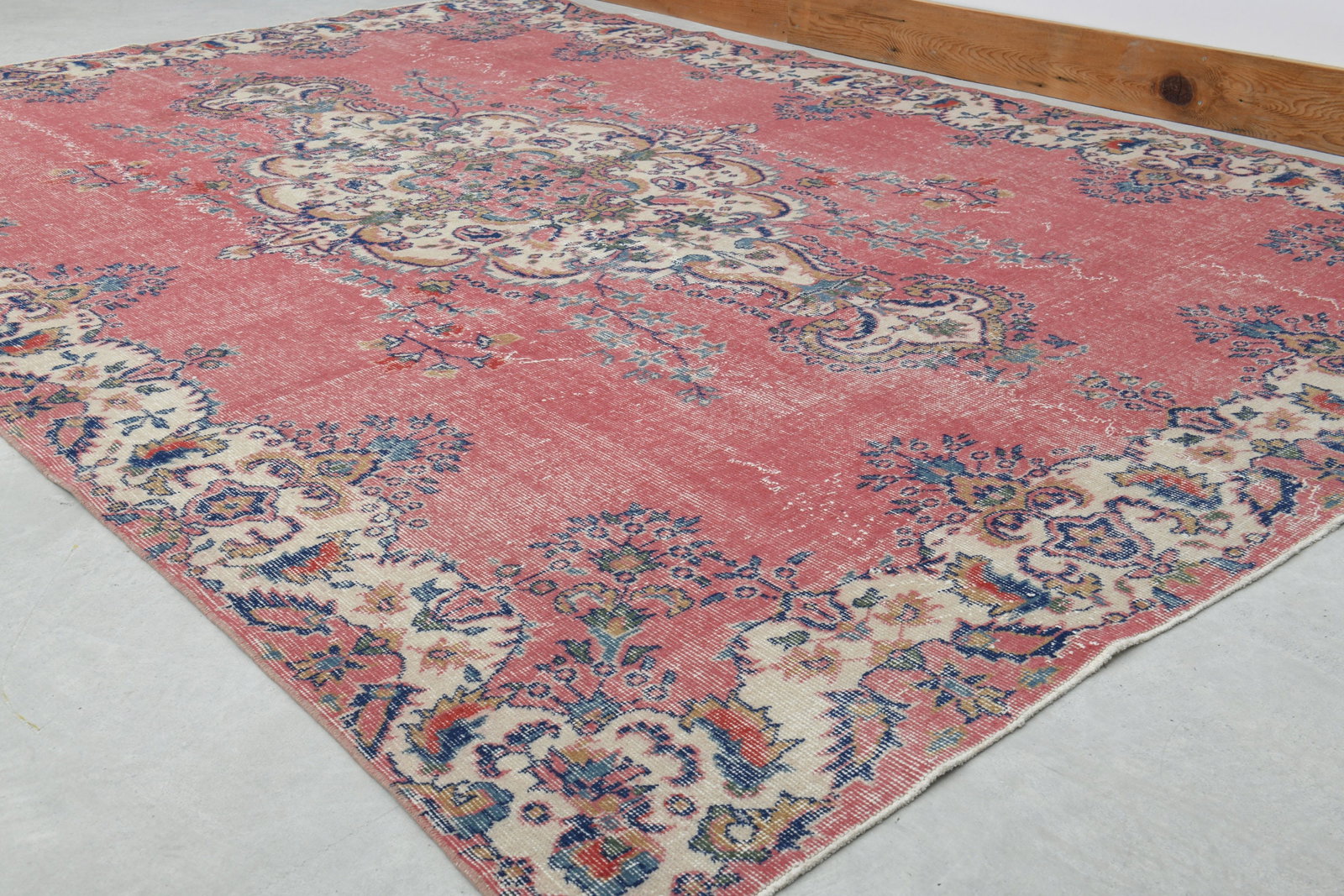 7.1x10.2 ft, TURKISH AREA RUG: Title: 7.1x10.2 ft, TURKISH AREA RUG Description: This Turkish one-of-a-kind Vintage Turkish Rug is hand-knotted and handwoven by the most skilled artisans who use pure wool, in muted, natural tones,