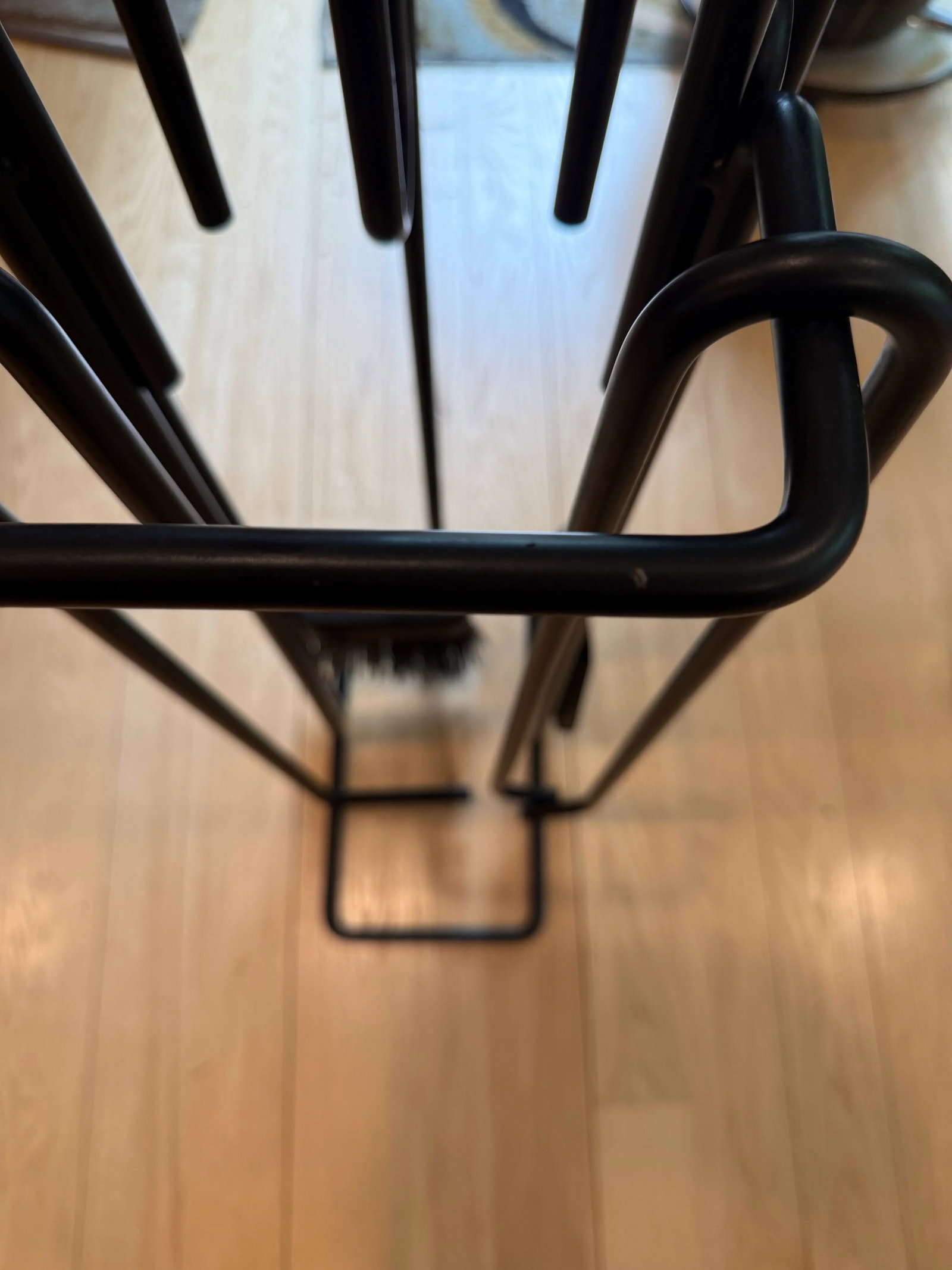 1970s Dutch Designer Ann Maes Black Modern Steel Minimalist Fireplace Tool Set- 6 Pieces - 6