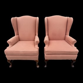 1980s Pennsylvania House Criterion 60 Wingback Chairs - A Pair