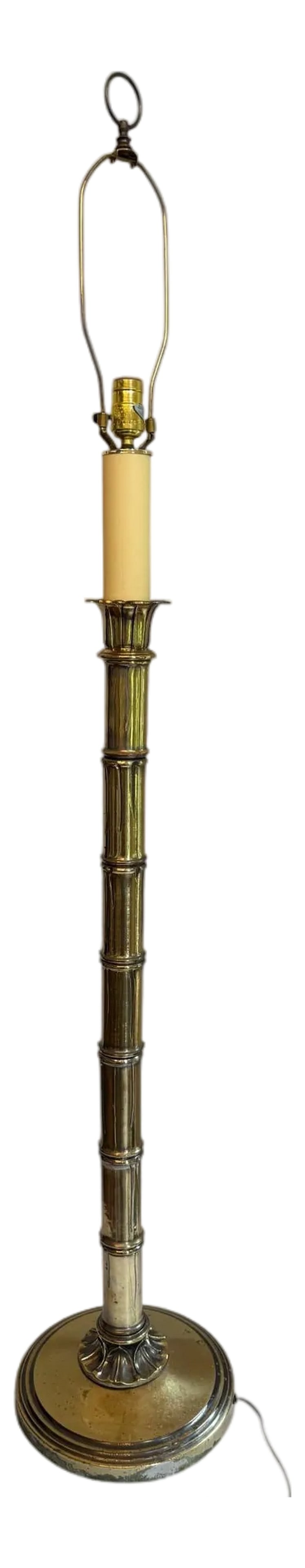 Mid 20th Century Ethan Allen Knob Creek Attributed Brass Bamboo Style Floor Lamp (1 of 8)