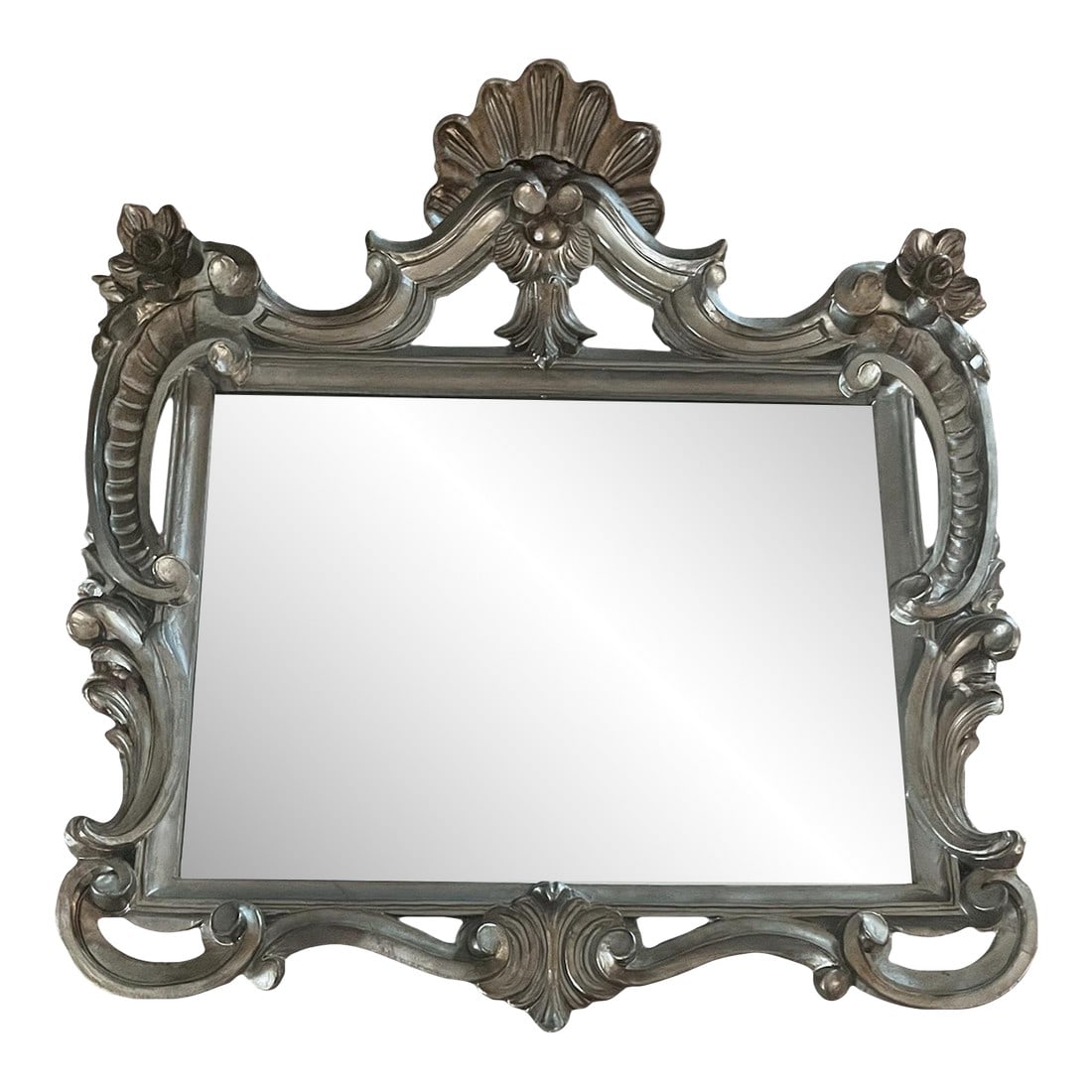 Vintage 1960's Italian Mirror: 1960's Vintage Italian Resin Mirror. In perfect condition complete with hanging hardware and makers mark of Italy on back side. 22.50" Wide x 23" High x 2.25" D Condition: Alterations: Original