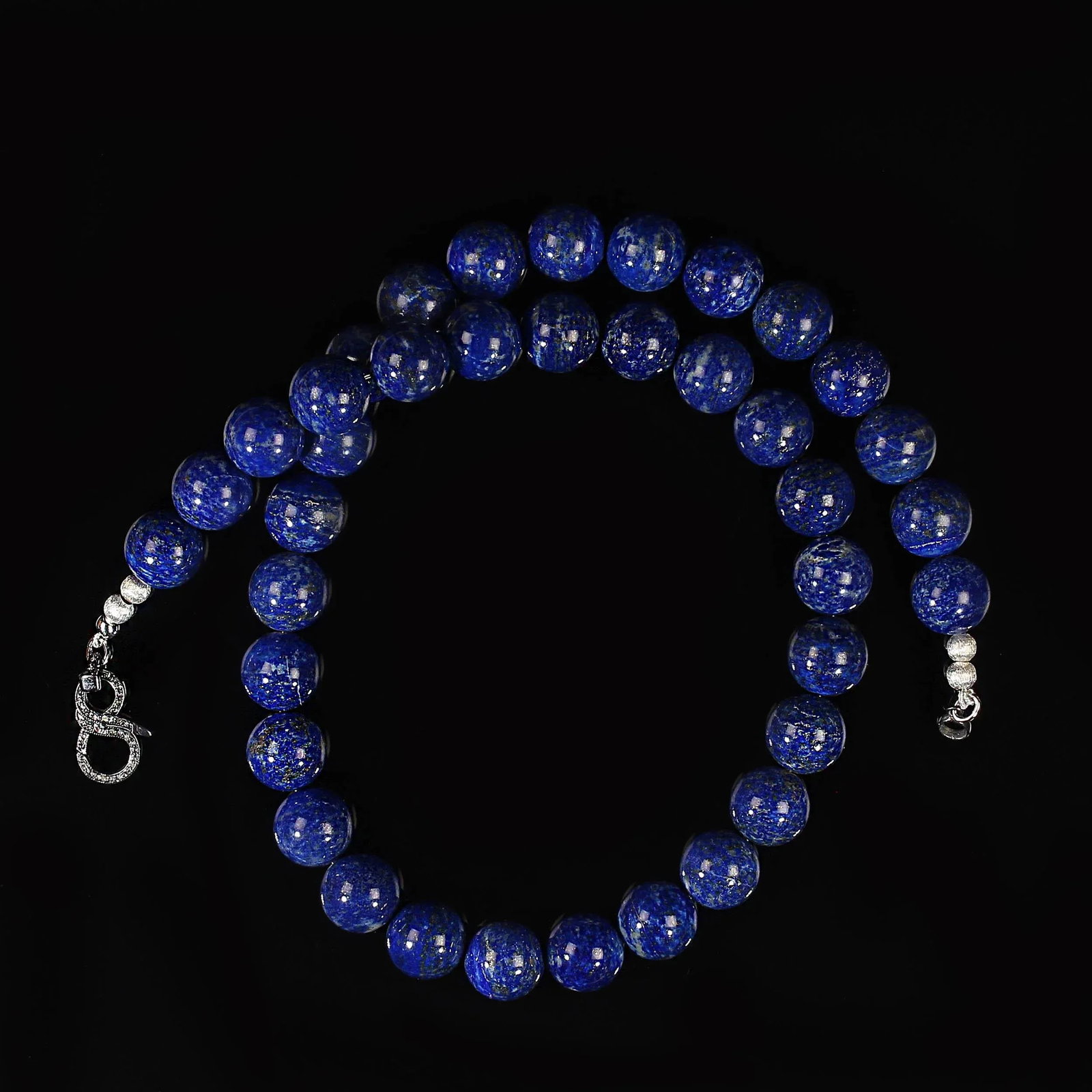 Ajd 23 Inch 14mm Round Smooth Lovely Lapis Lazuli Necklace - 4
