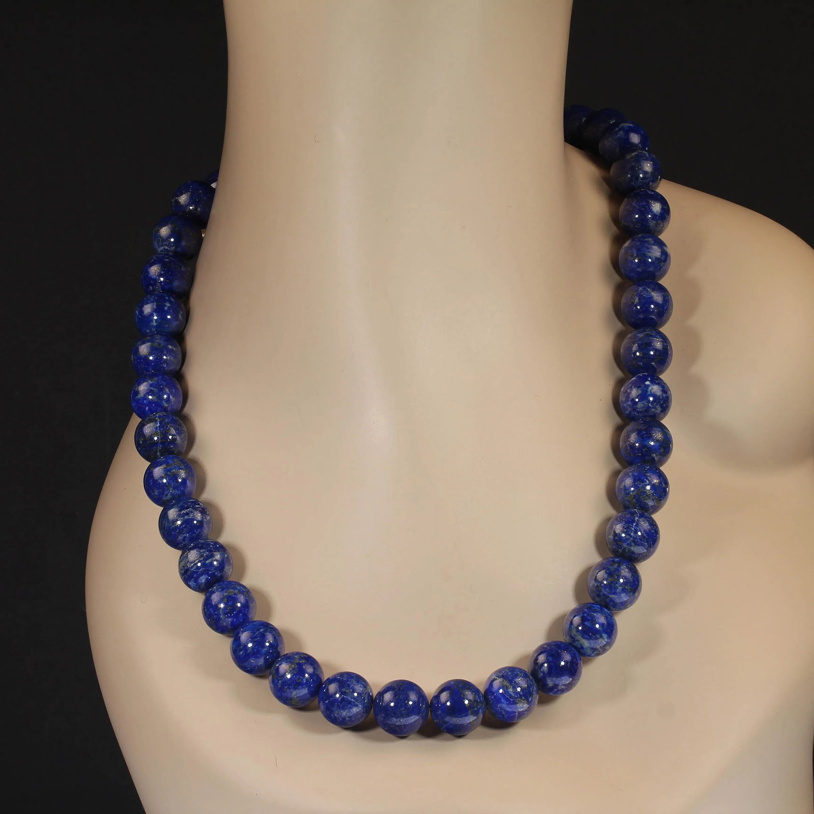 Ajd 23 Inch 14mm Round Smooth Lovely Lapis Lazuli Necklace - 7