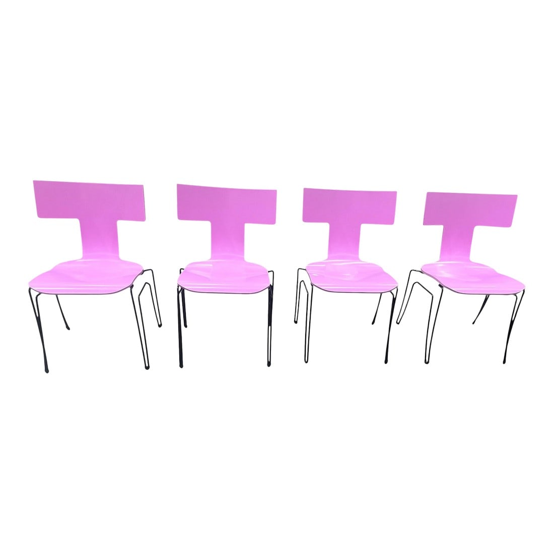 1980s Postmodern Donghia Anziano Pink Bentwood Klismos Chairs by John Hutton- Set of 4 (1 of 12)