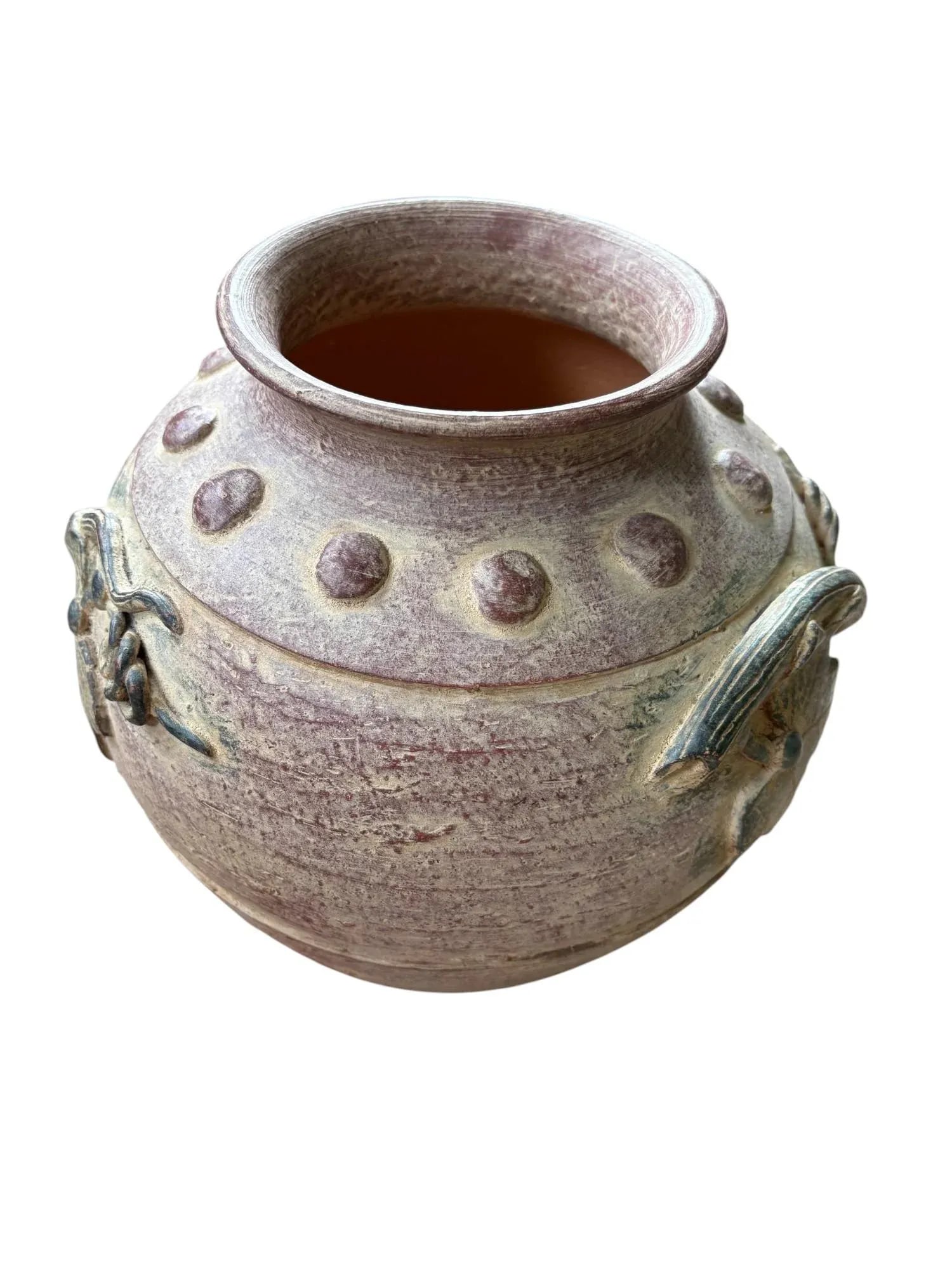 Wildwood Clay Jar With Leaves - 5