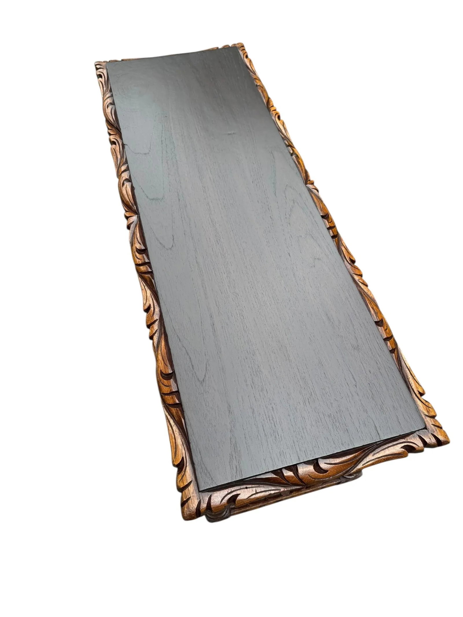 1940s Vintage Spanish Baroque Carved Wood Bench - 7