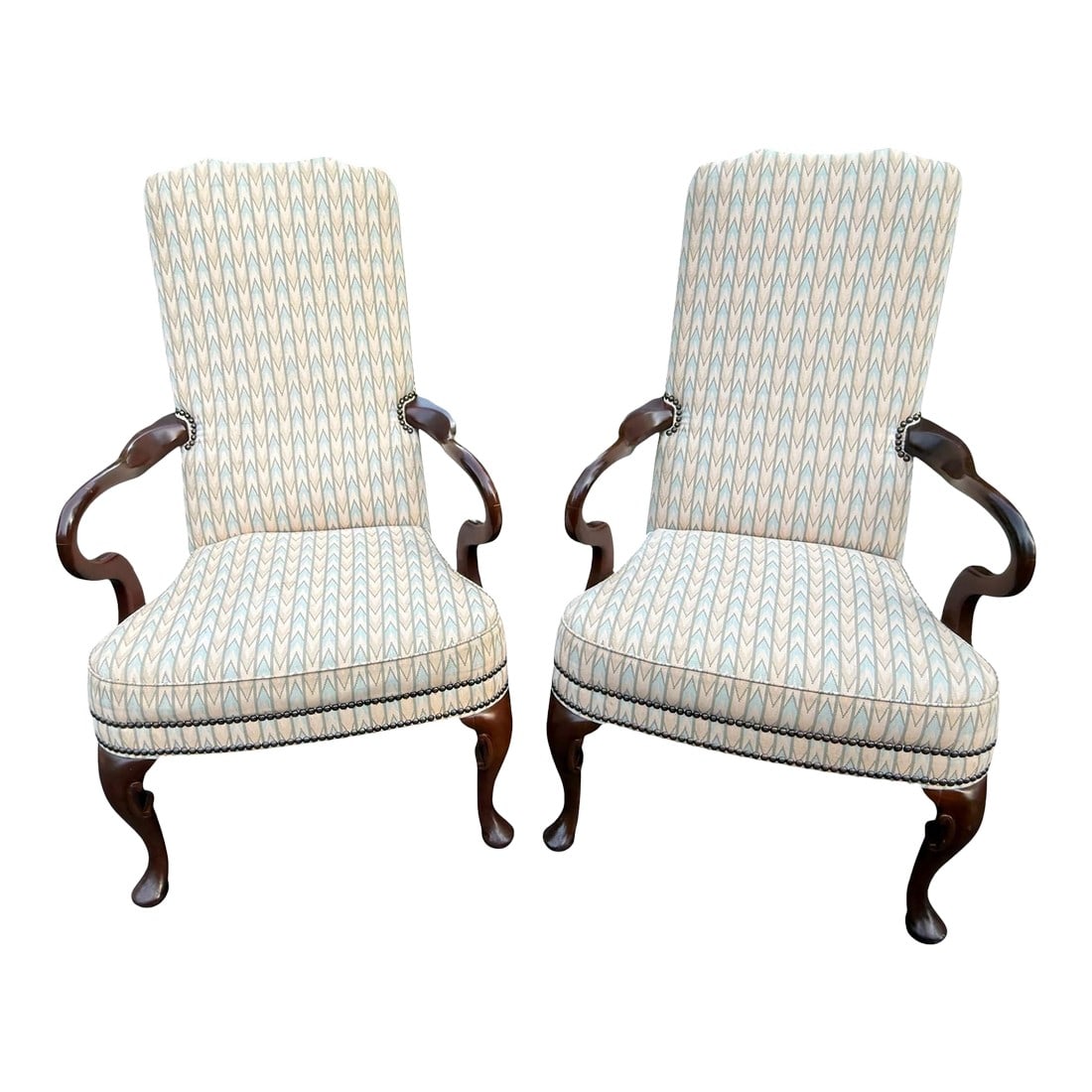 Late 20th Century Kimball Queen Anne Gooseneck Side Chair - A Pair (1 of 13)