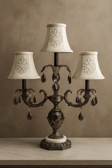 Vintage Italian Hollywood Regency Girandole Table Lamp - 2