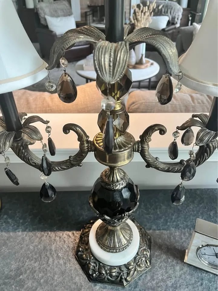 Vintage Italian Hollywood Regency Girandole Table Lamp - 6