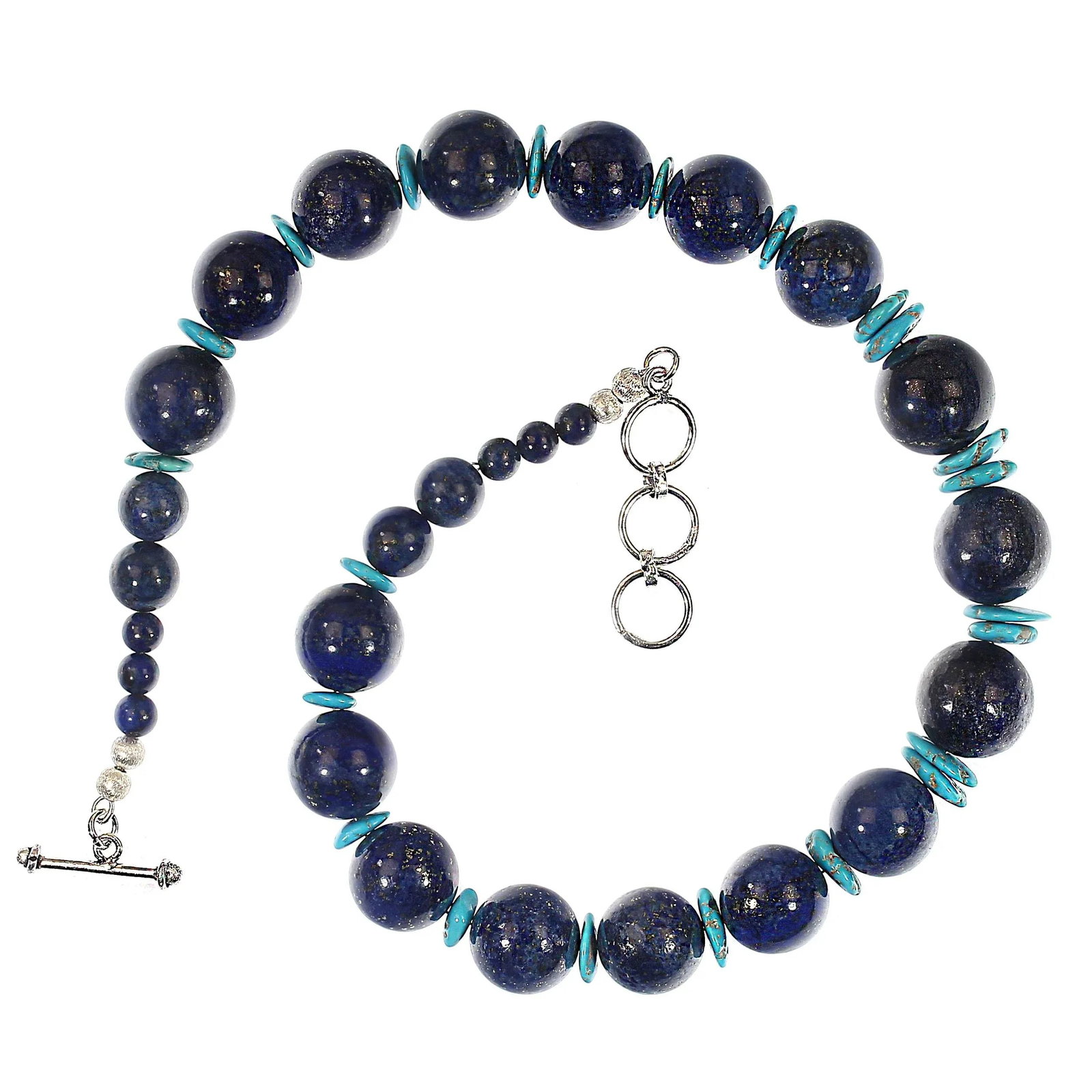 Ajd 19 Inch Lapis Lazuli and Sleeping Beauty Turquoise Necklace - 4