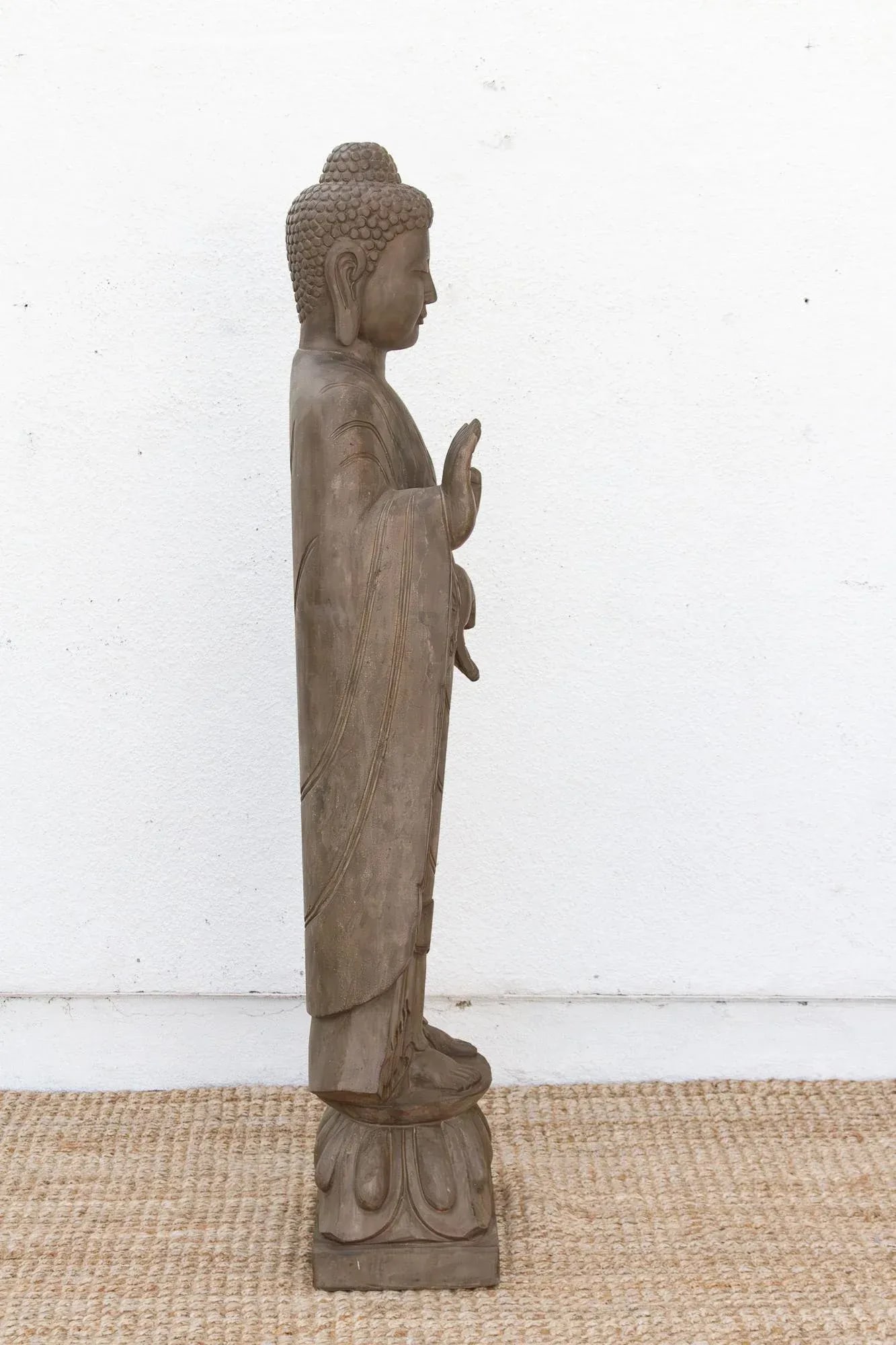 Monumental Stone Buddha W/Peaceful Presence - 5