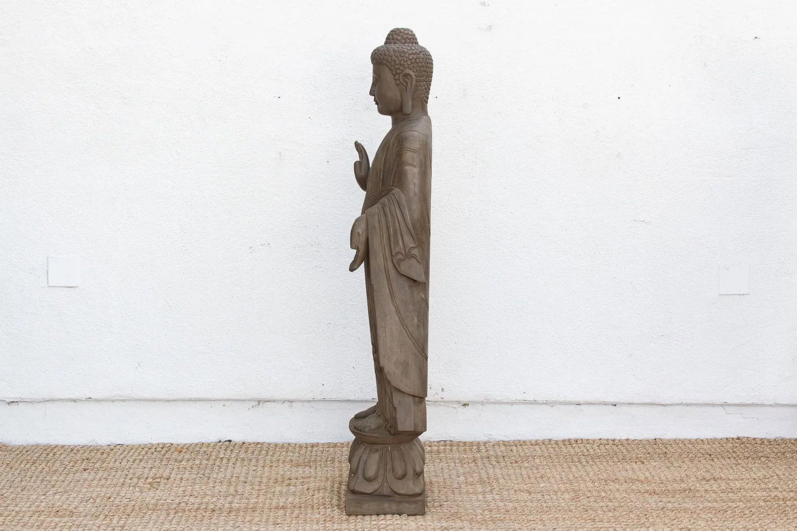 Monumental Stone Buddha W/Peaceful Presence - 8