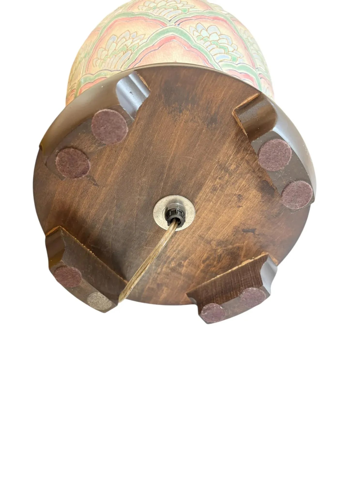 Late 20th Century Frederick Cooper Pink and Teal Urn Lamp - 9