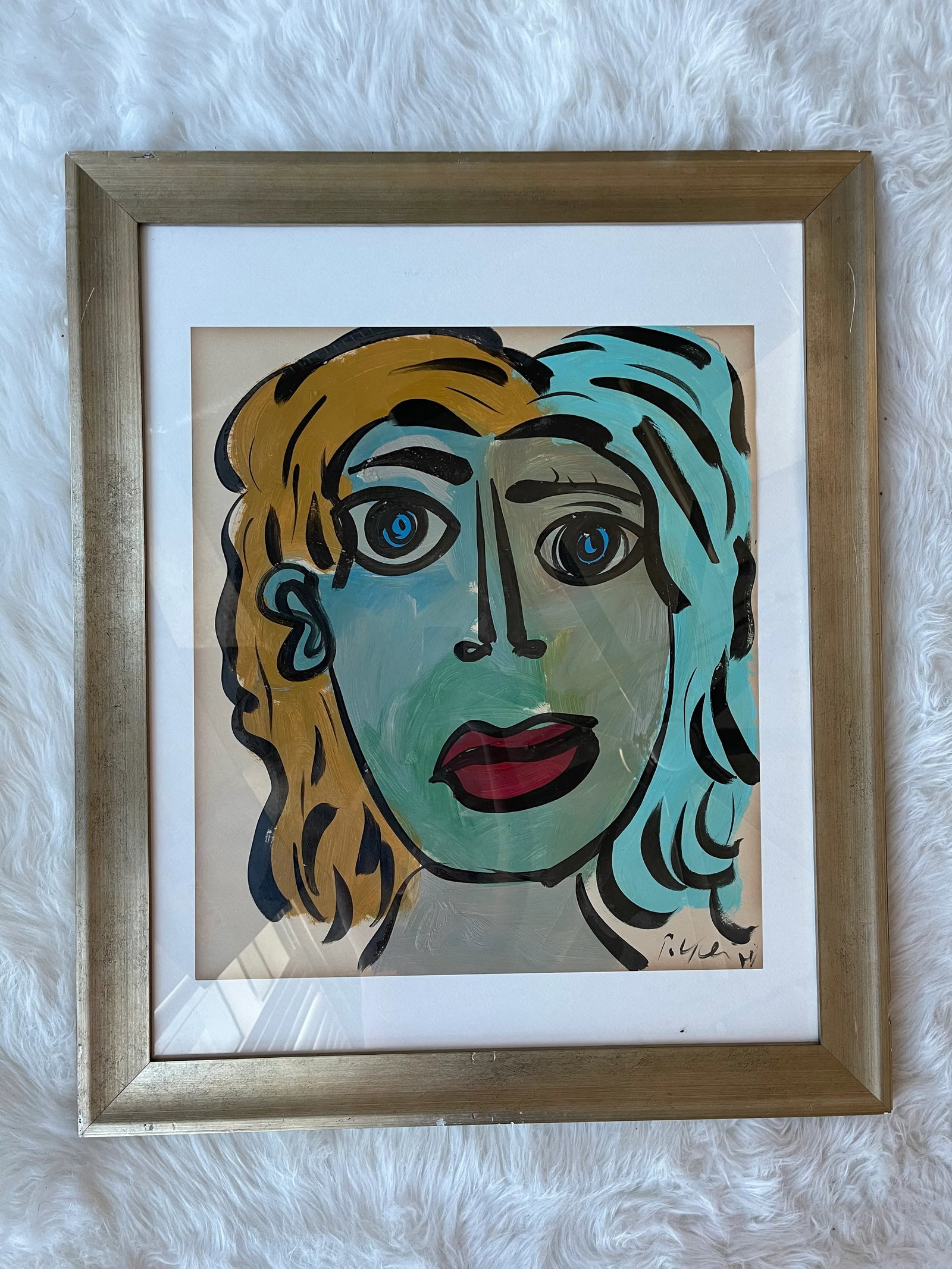 1974 Abstract Expressionist Portrait Acrylic Painting by Peter Keil, Framed - 7