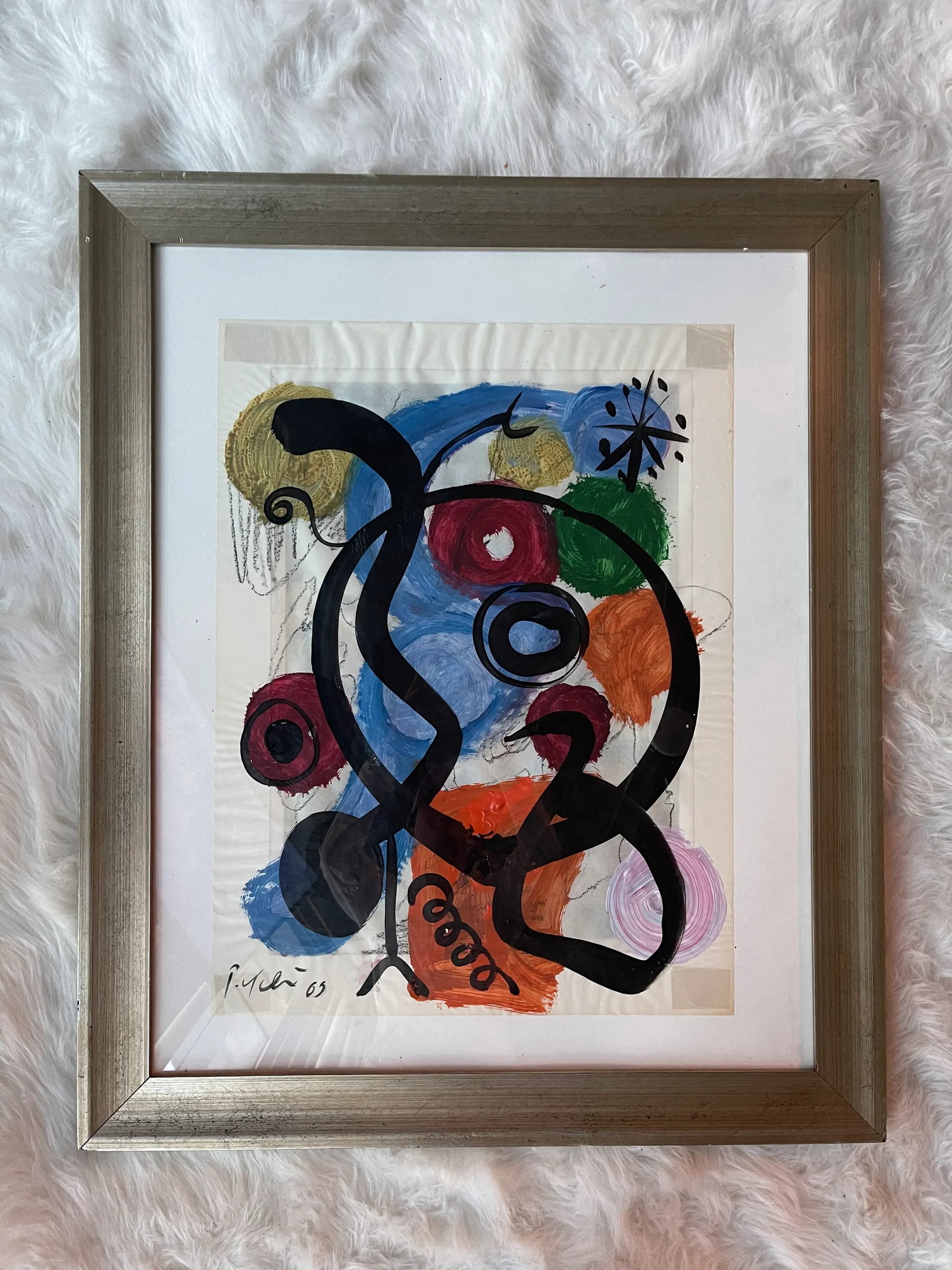 Mid 20th Century Abstract Expressionist Figurative Mixed-Media Painting by Peter Keil, Framed - 7