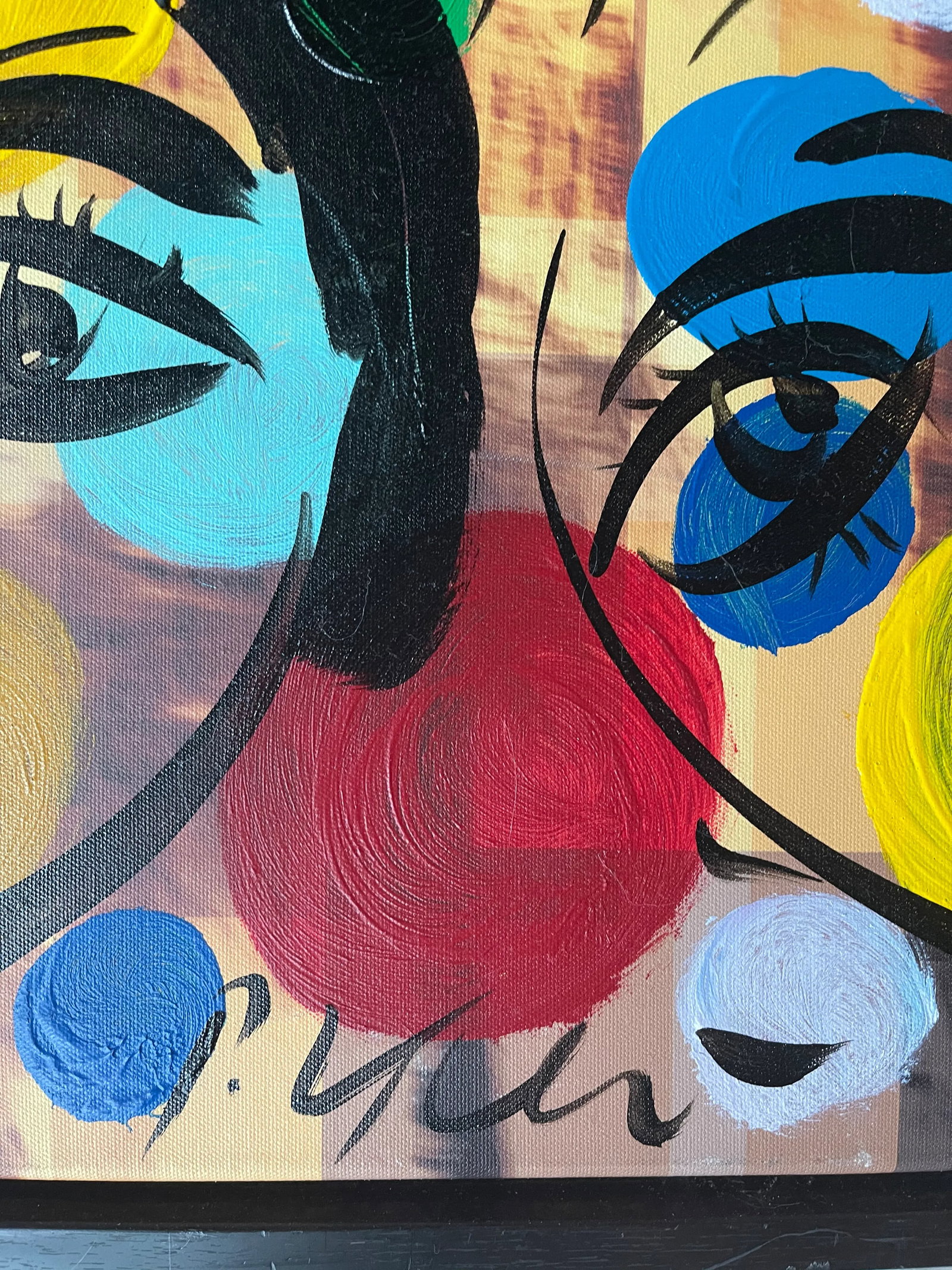 Late 20th Century Abstract Expressionist Figurative Acrylic Painting by Peter Keil, Framed - 3