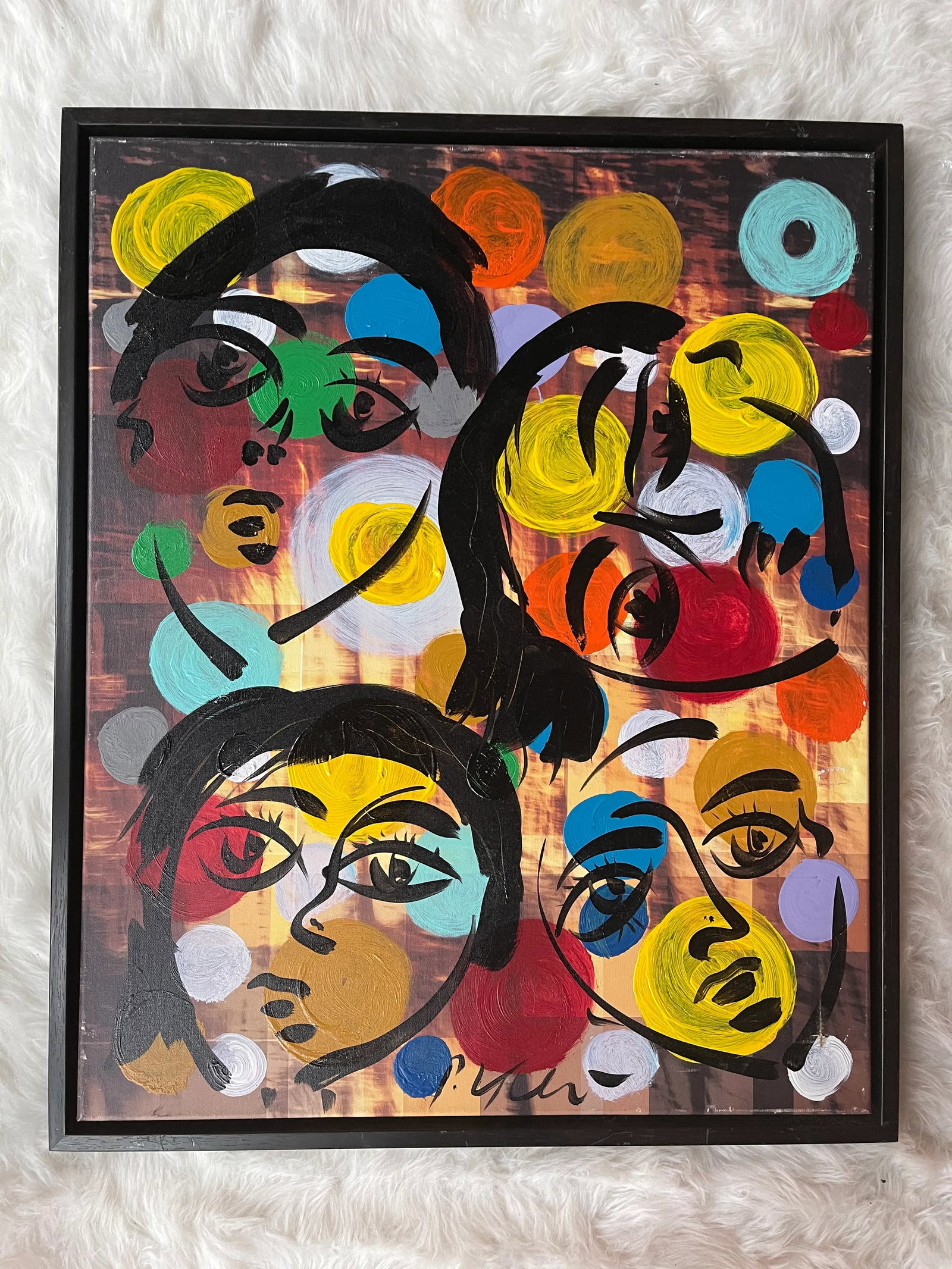 Late 20th Century Abstract Expressionist Figurative Acrylic Painting by Peter Keil, Framed - 7