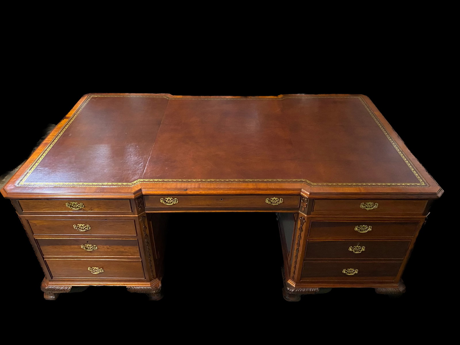 George III Style Partner Desk - 5