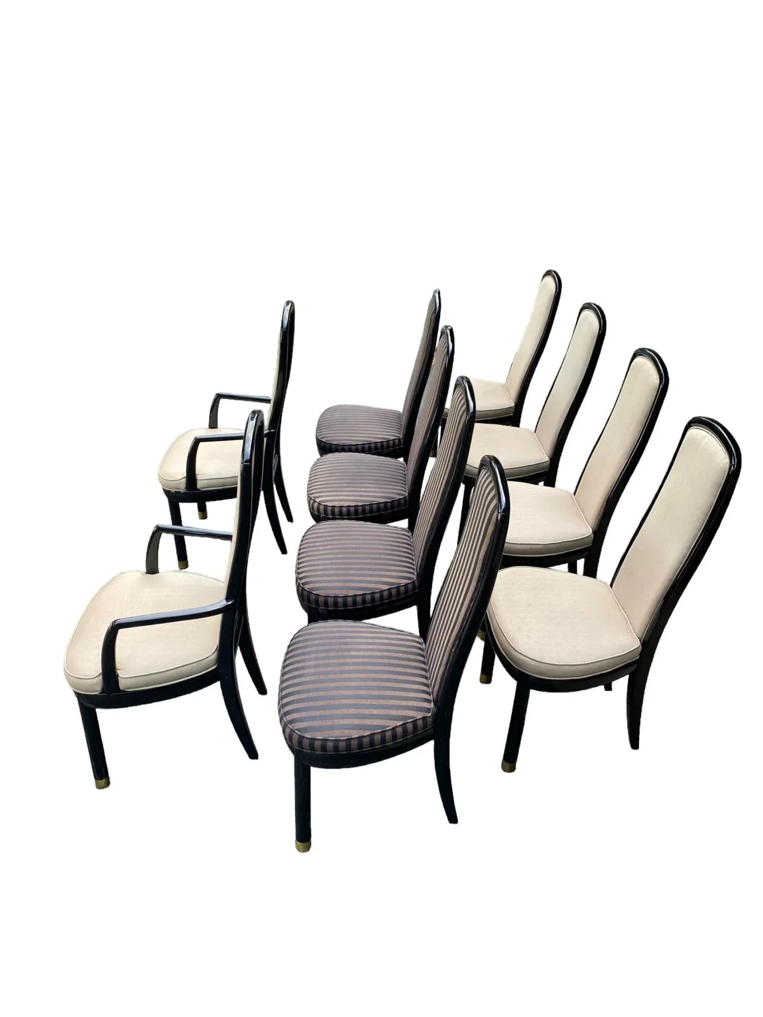 Late 20th Century Henredon Black Lacquered Dining Chairs - Scene III Collection - Set of 10 - 4