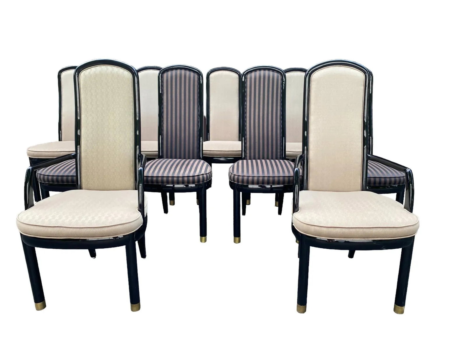 Late 20th Century Henredon Black Lacquered Dining Chairs - Scene III Collection - Set of 10 - 5