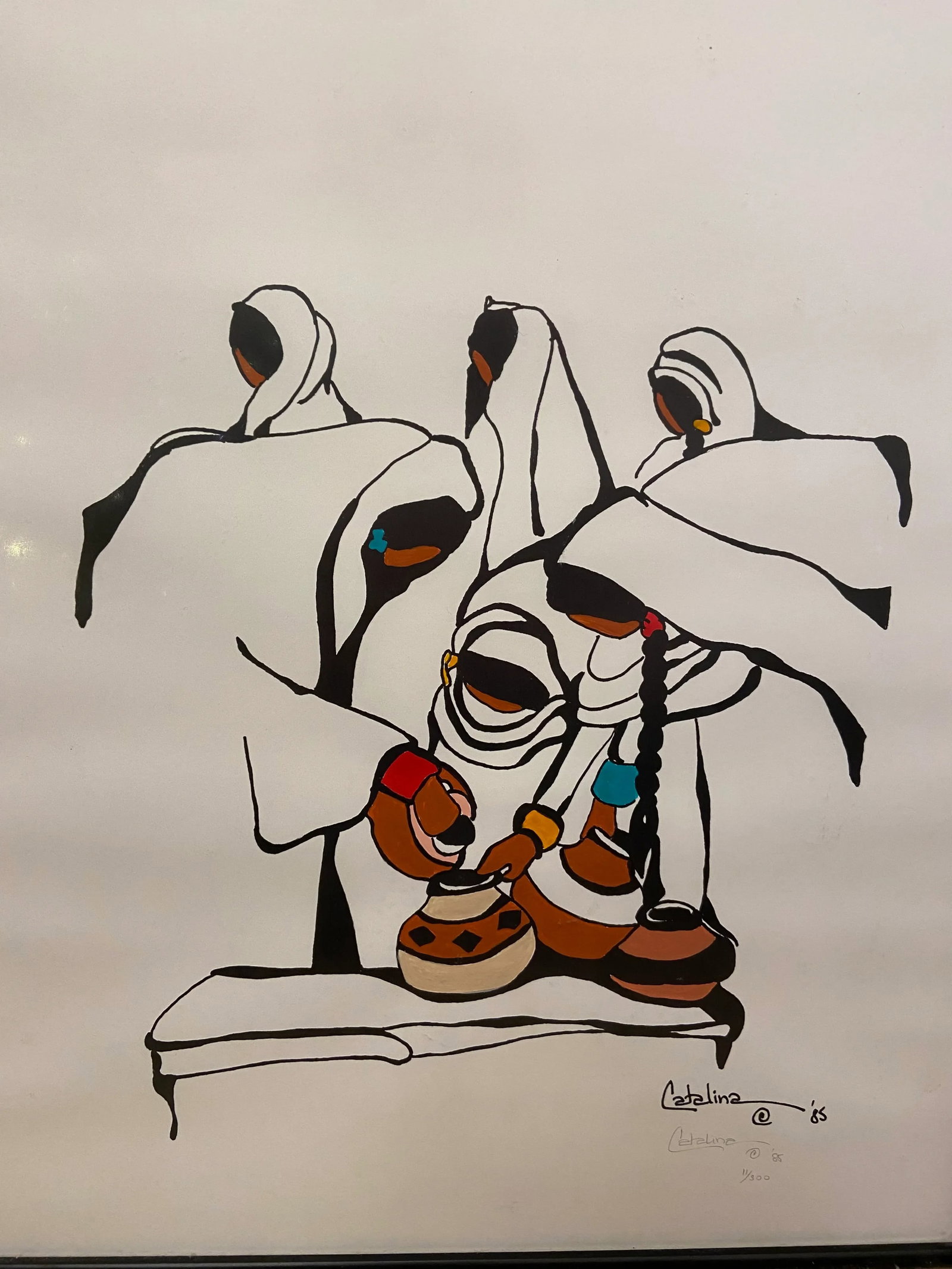 Lithograph Figurative Signed by Catalina - 2