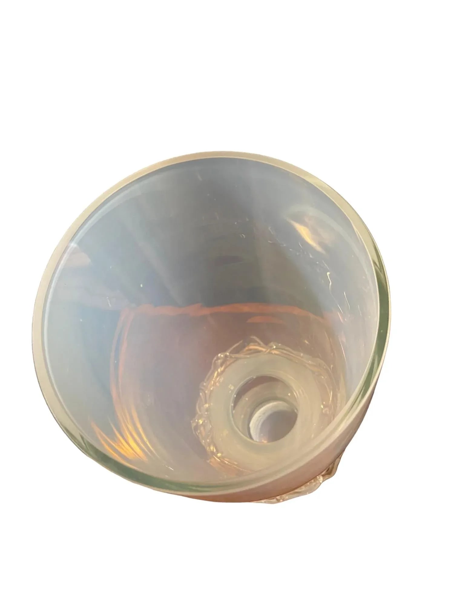 1990s Global Views Handcrafted White Art Glass Vase - 3