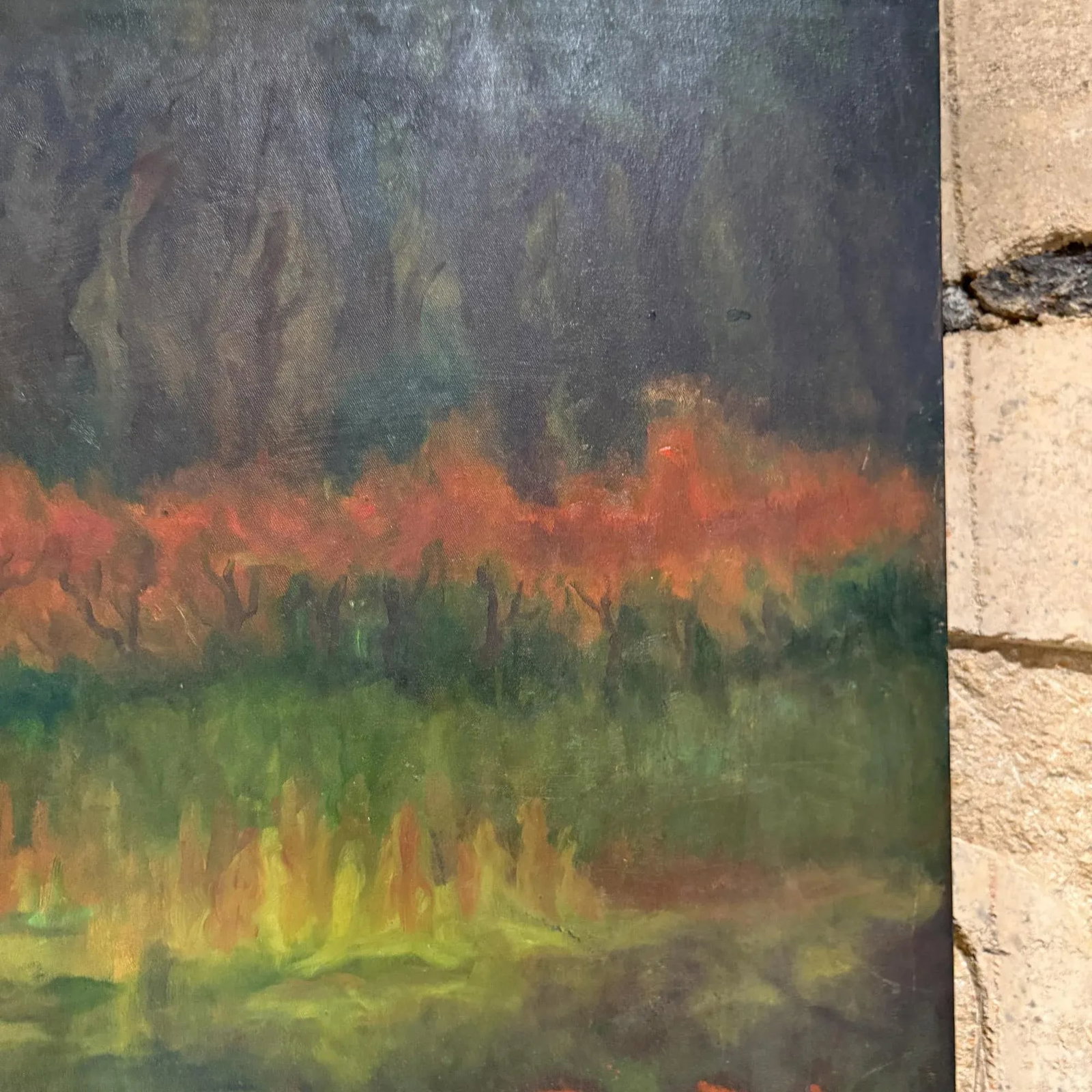 Painting Oil Canvas Folk Art Landscape Still Life Marjorie Weaver - 8