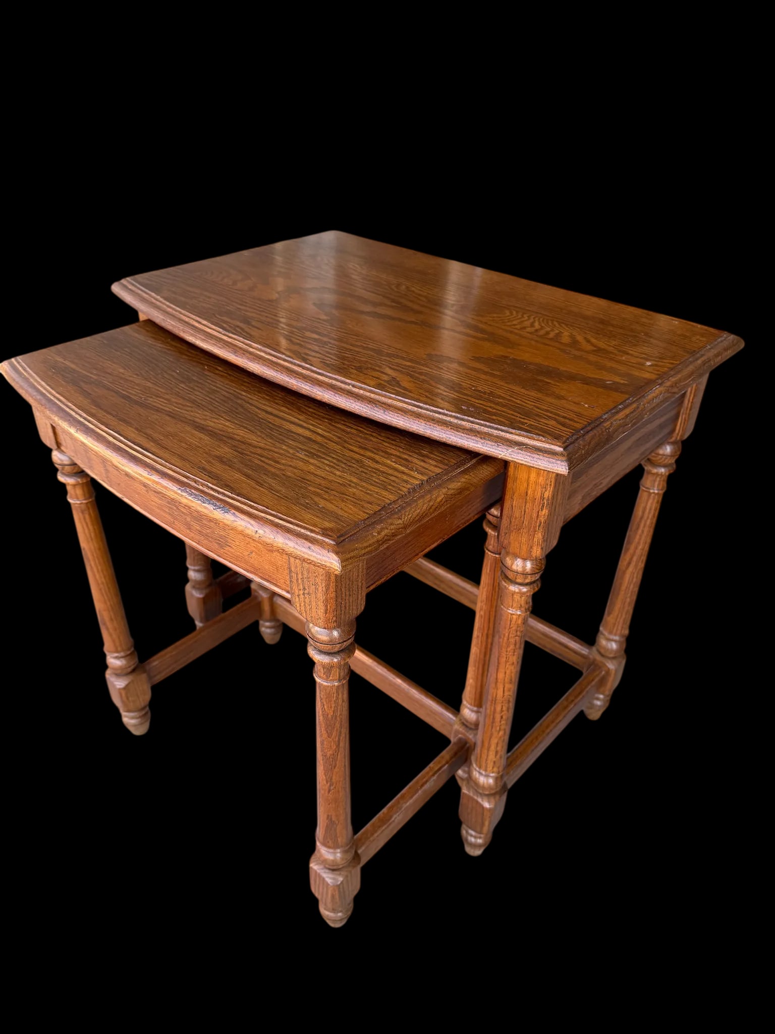 Ethan Allen Oak Nesting Tables - A Pair - 2