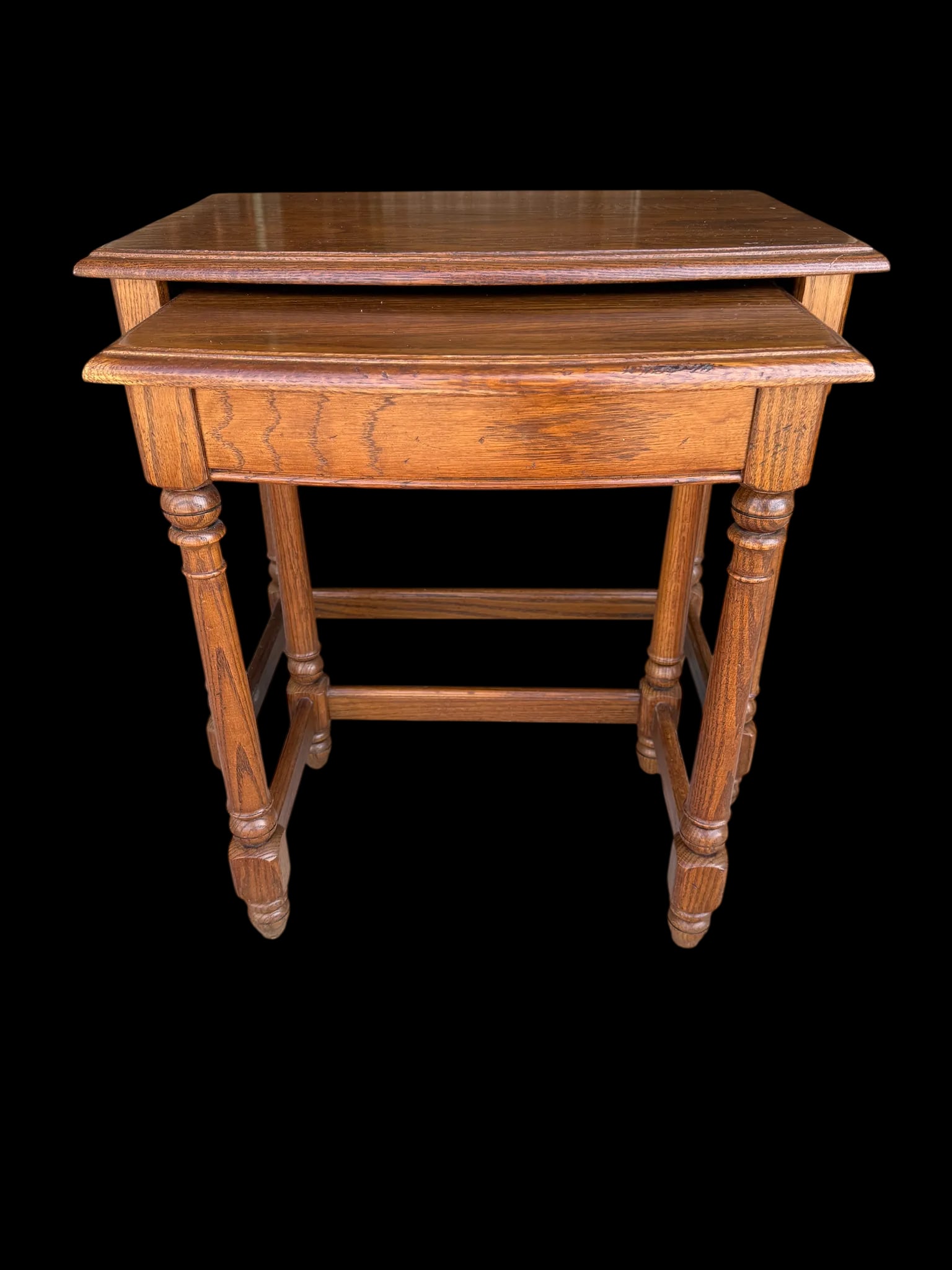 Ethan Allen Oak Nesting Tables - A Pair - 3