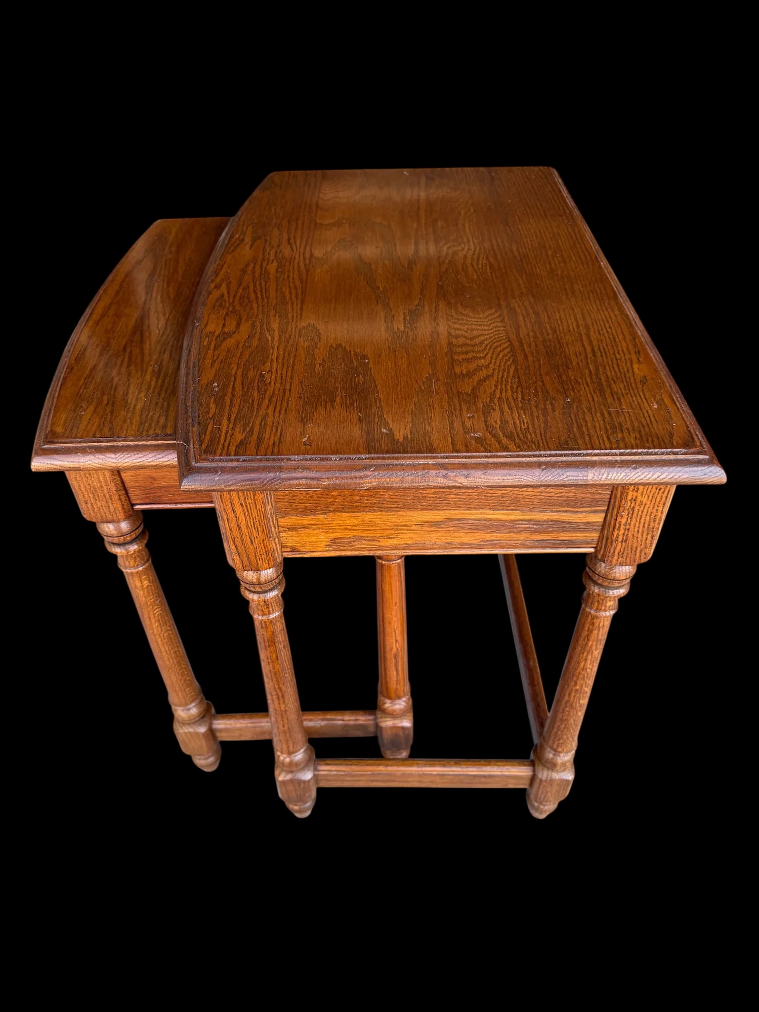 Ethan Allen Oak Nesting Tables - A Pair - 7