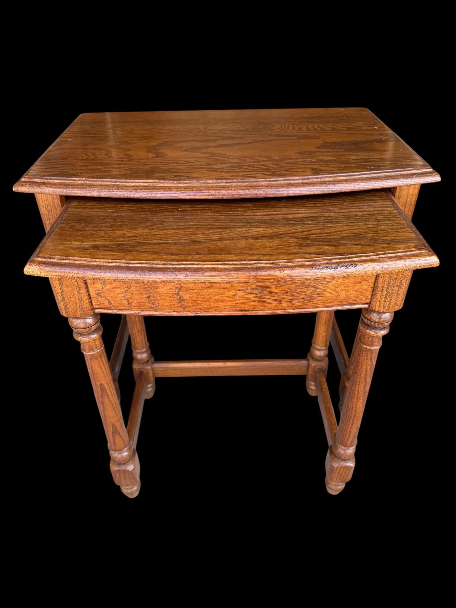 Ethan Allen Oak Nesting Tables - A Pair - 8