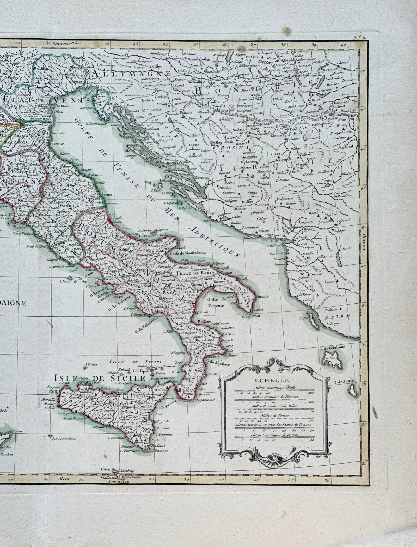 Antique Map of Italy and Corsica, Sardinia, and Sicily by Janvier, 1783 - 3