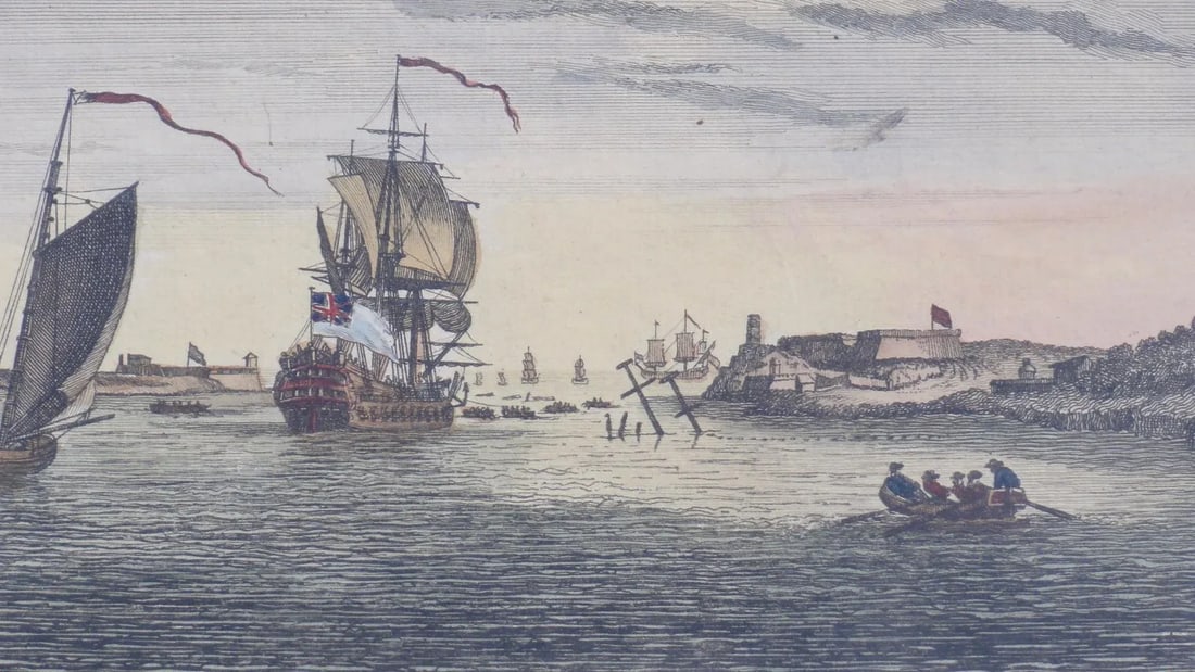 Havana Harbor Original Print by Peter Canot, Framed - 5