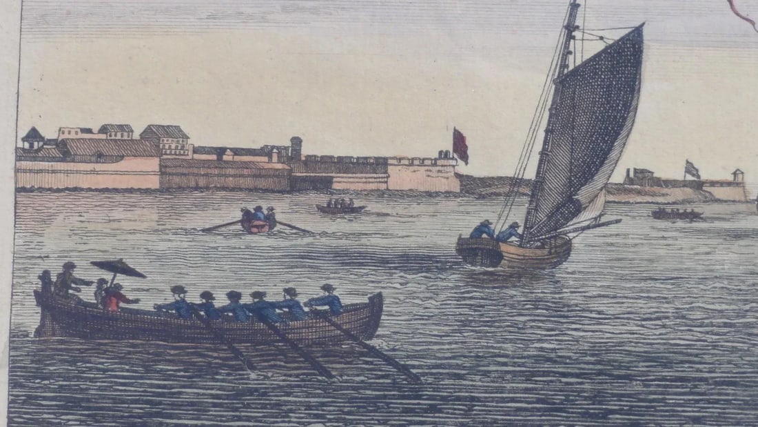 Havana Harbor Original Print by Peter Canot, Framed - 7