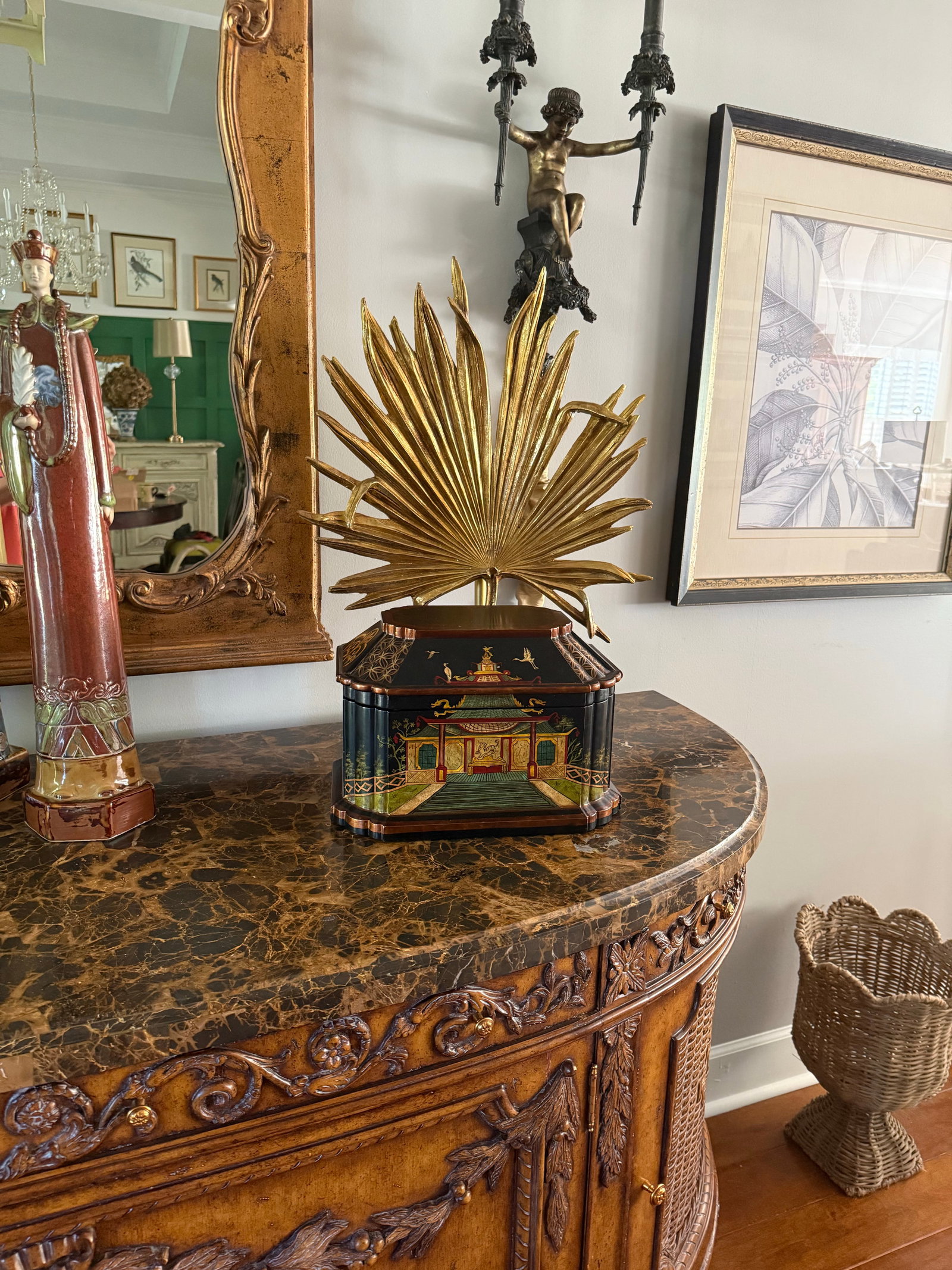 Vintage Asian Hand Painted Box - 2