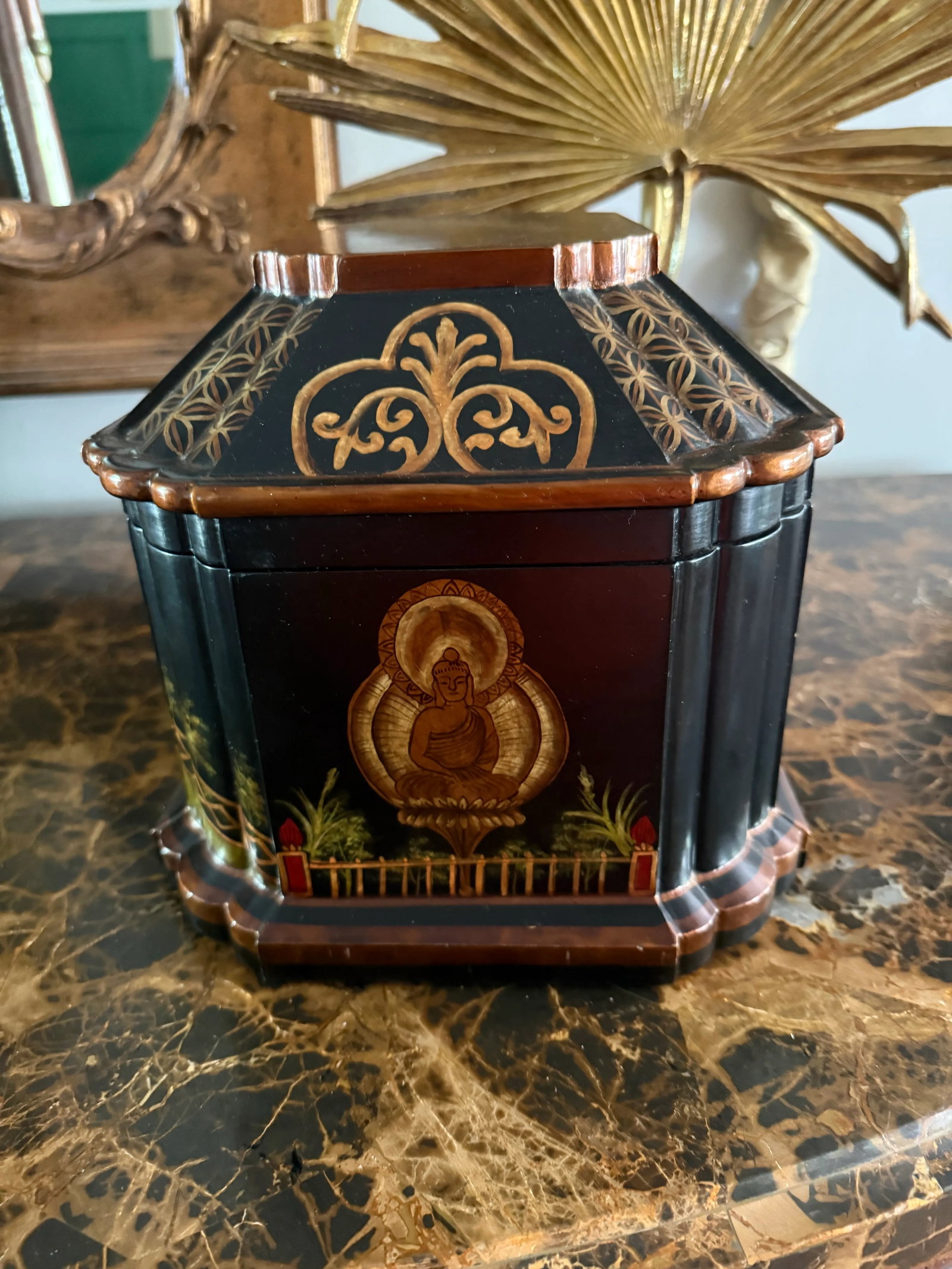 Vintage Asian Hand Painted Box - 4