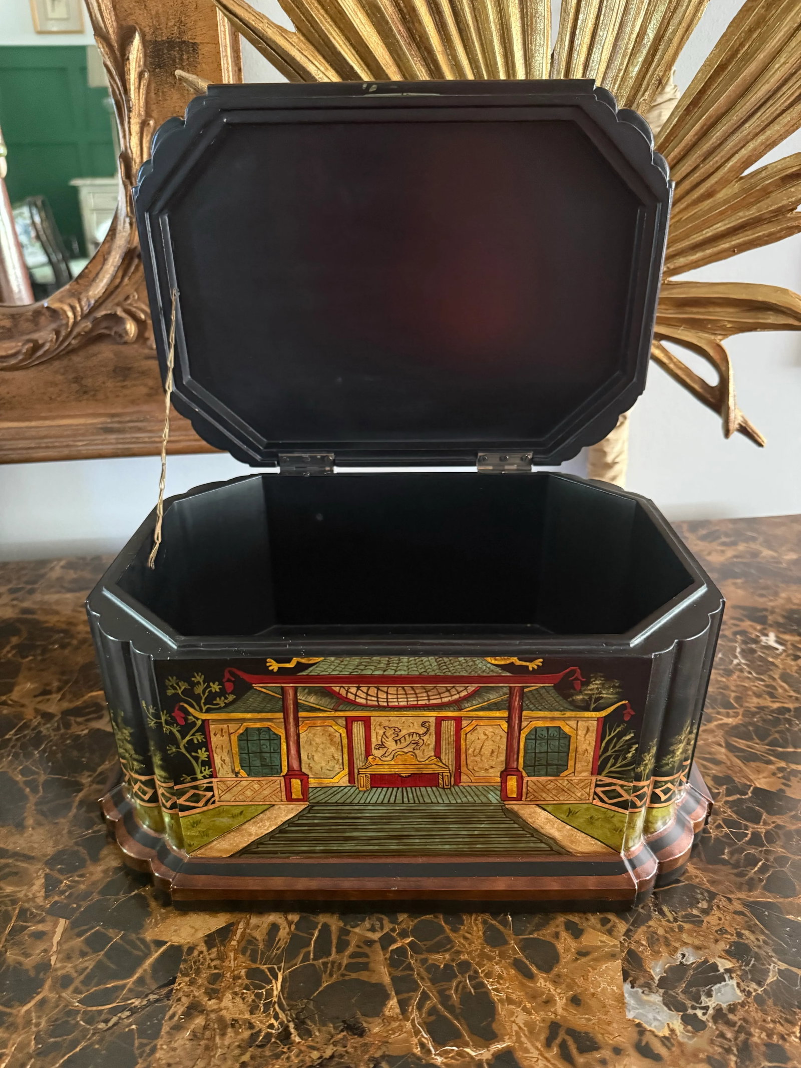 Vintage Asian Hand Painted Box - 6