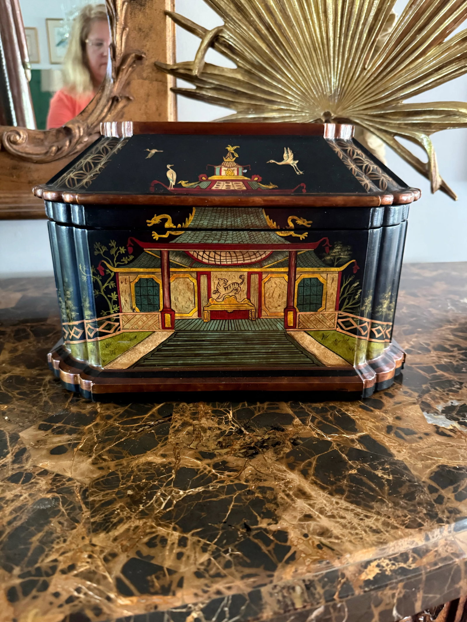 Vintage Asian Hand Painted Box - 7