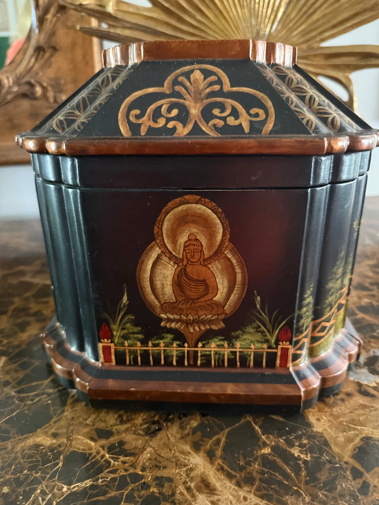 Vintage Asian Hand Painted Box - 9