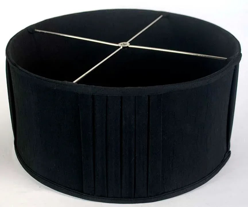 Shallow Drum Lamp Shade - Intermittent Pleats - 2