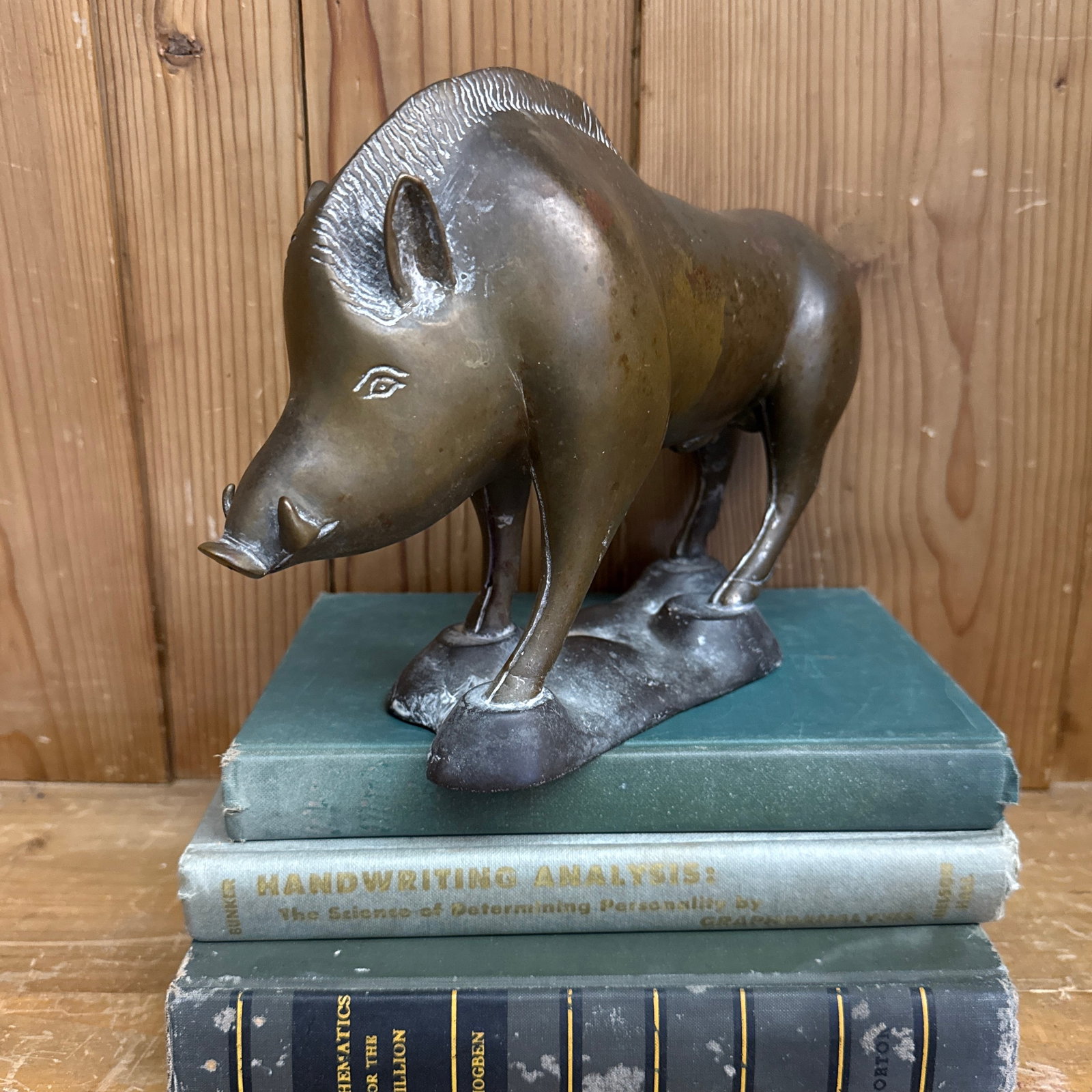 1950s Wild Boar Bronze Sculpture Razor Back Boar - 3