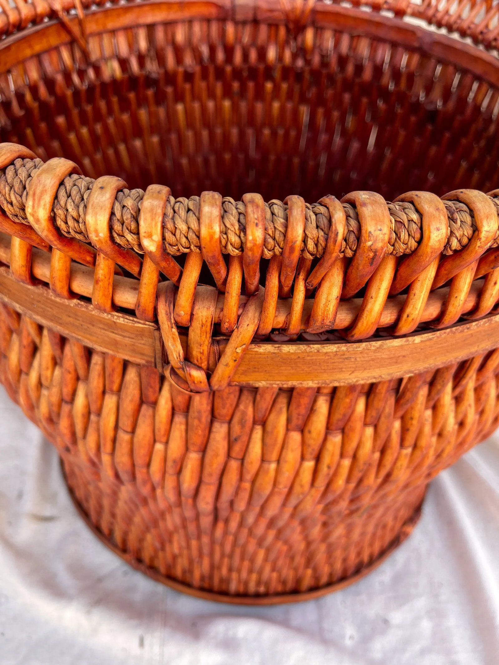 Large Chinese Woven Willow Basket - 3